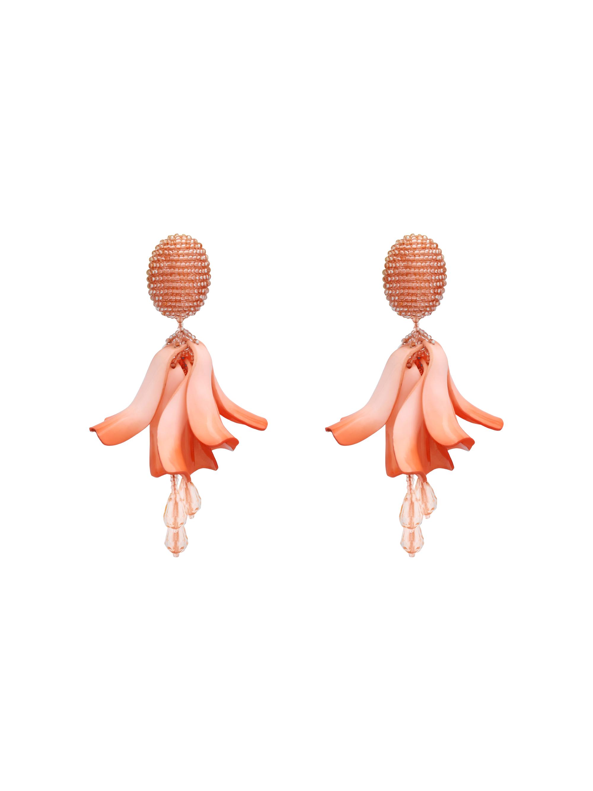 Oscar de la Renta Women's 24K-Gold-Plated & Mixed-Media Petal Drop Earrings - Apricot