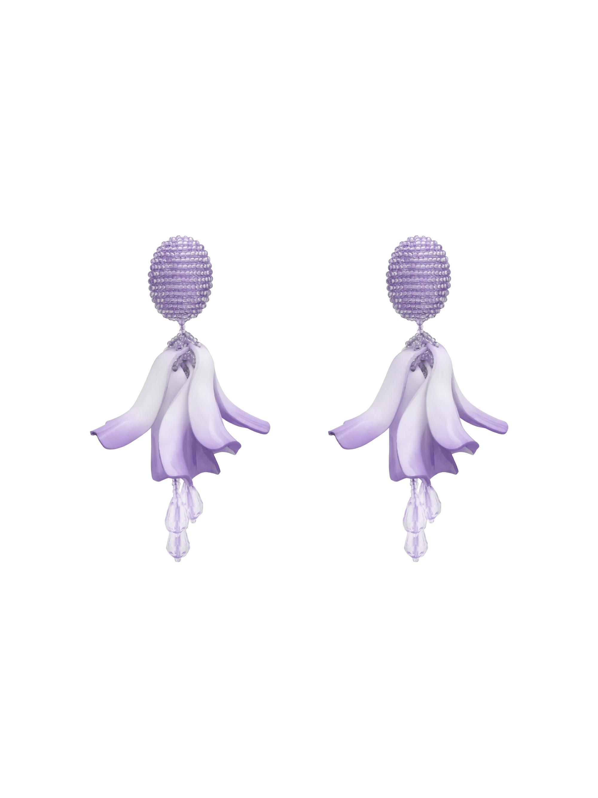 Oscar de la Renta Women's 24K-Gold-Plated & Mixed-Media Petal Drop Earrings - Lilac