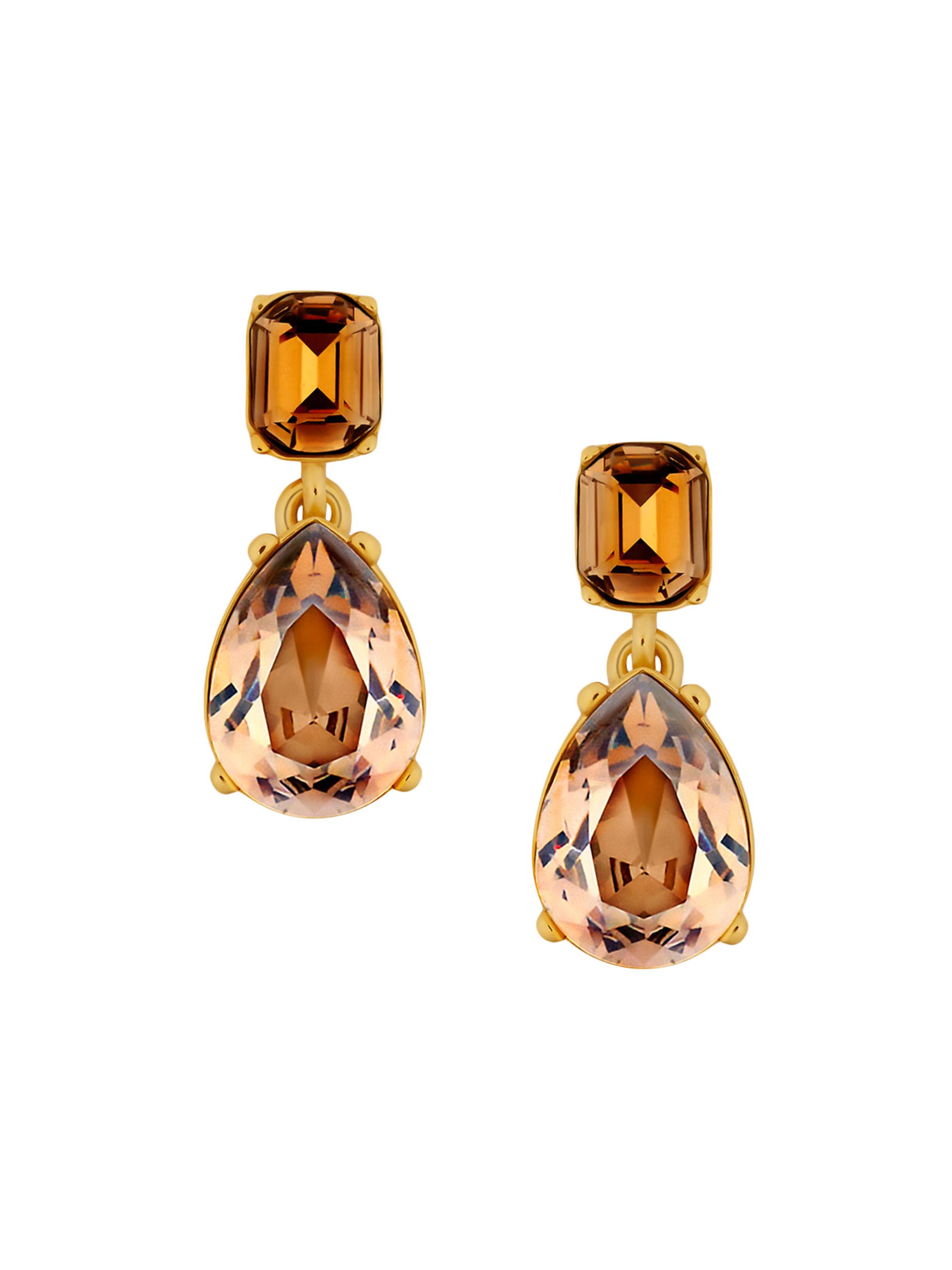 Oscar de la Renta Women's 24K-Gold-Plated & Glass Crystal Drop Earrings - Golden Shadow