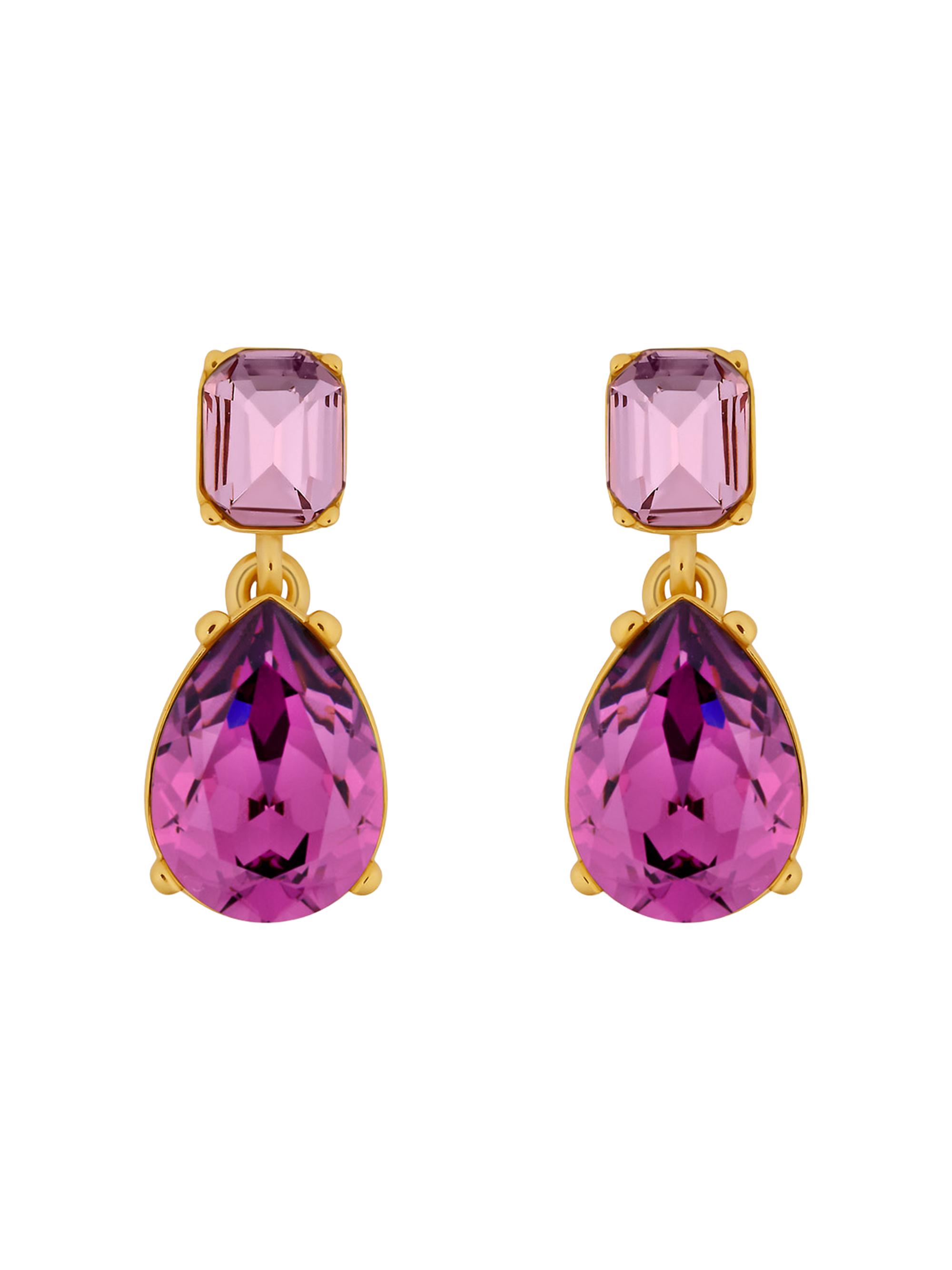 Oscar de la Renta Women's 24K-Gold-Plated & Glass Crystal Drop Earrings - Iris