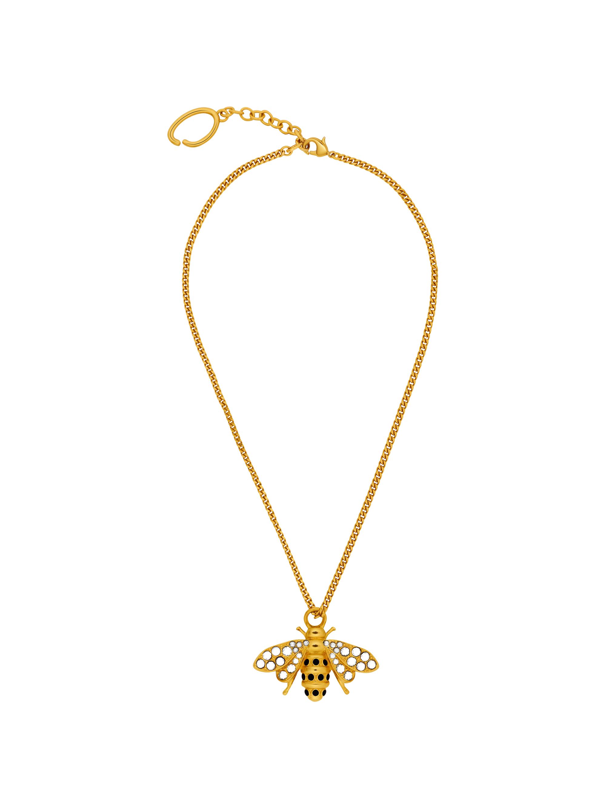 Oscar de la Renta Women's 24K-Gold-Plated & Glass Crystal Bee Pendant Necklace - Golden Shadow