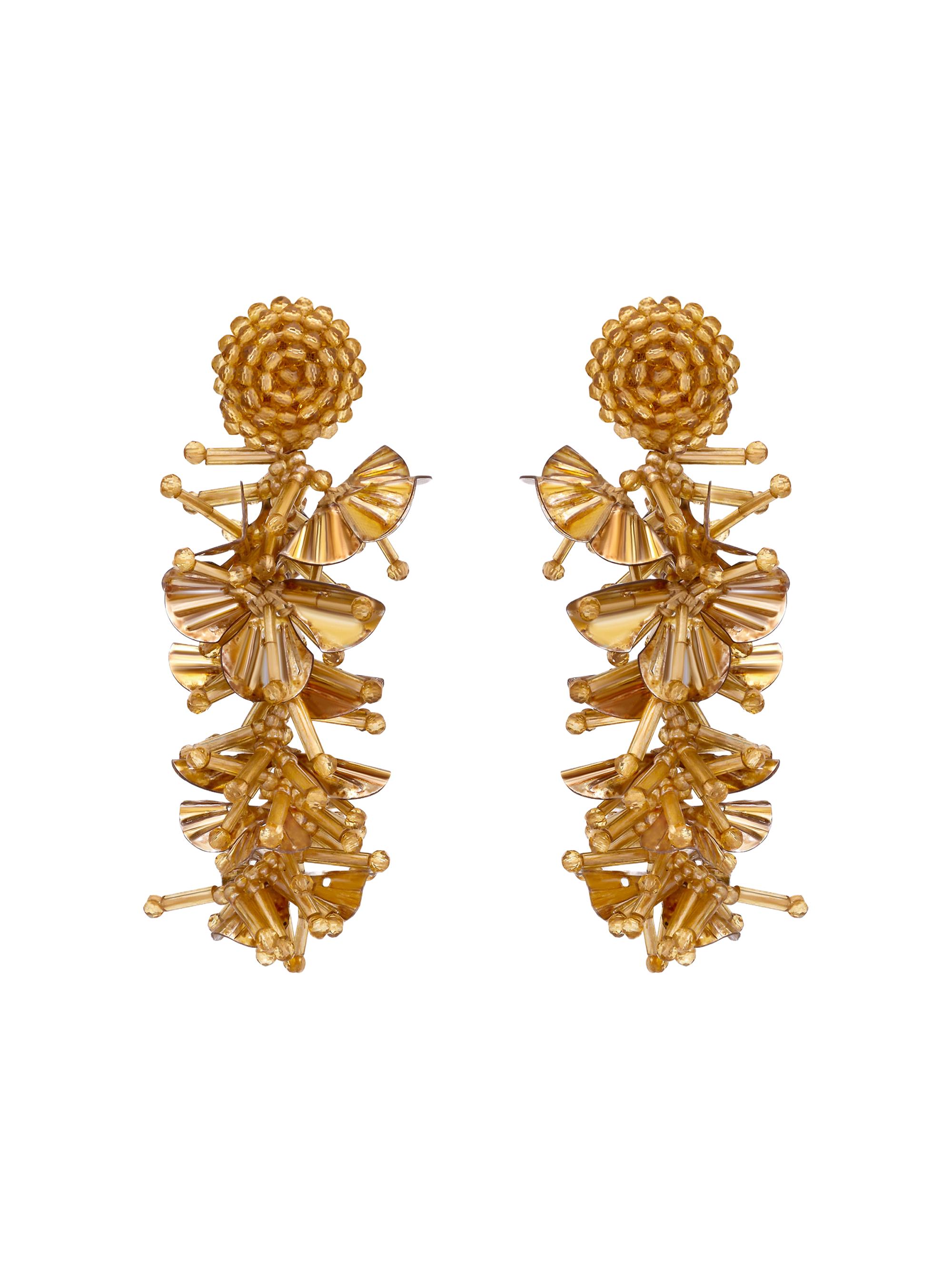 Oscar de la Renta Women's 24K-Gold-Plated & Beaded Clip-On Drop Earrings - Gold