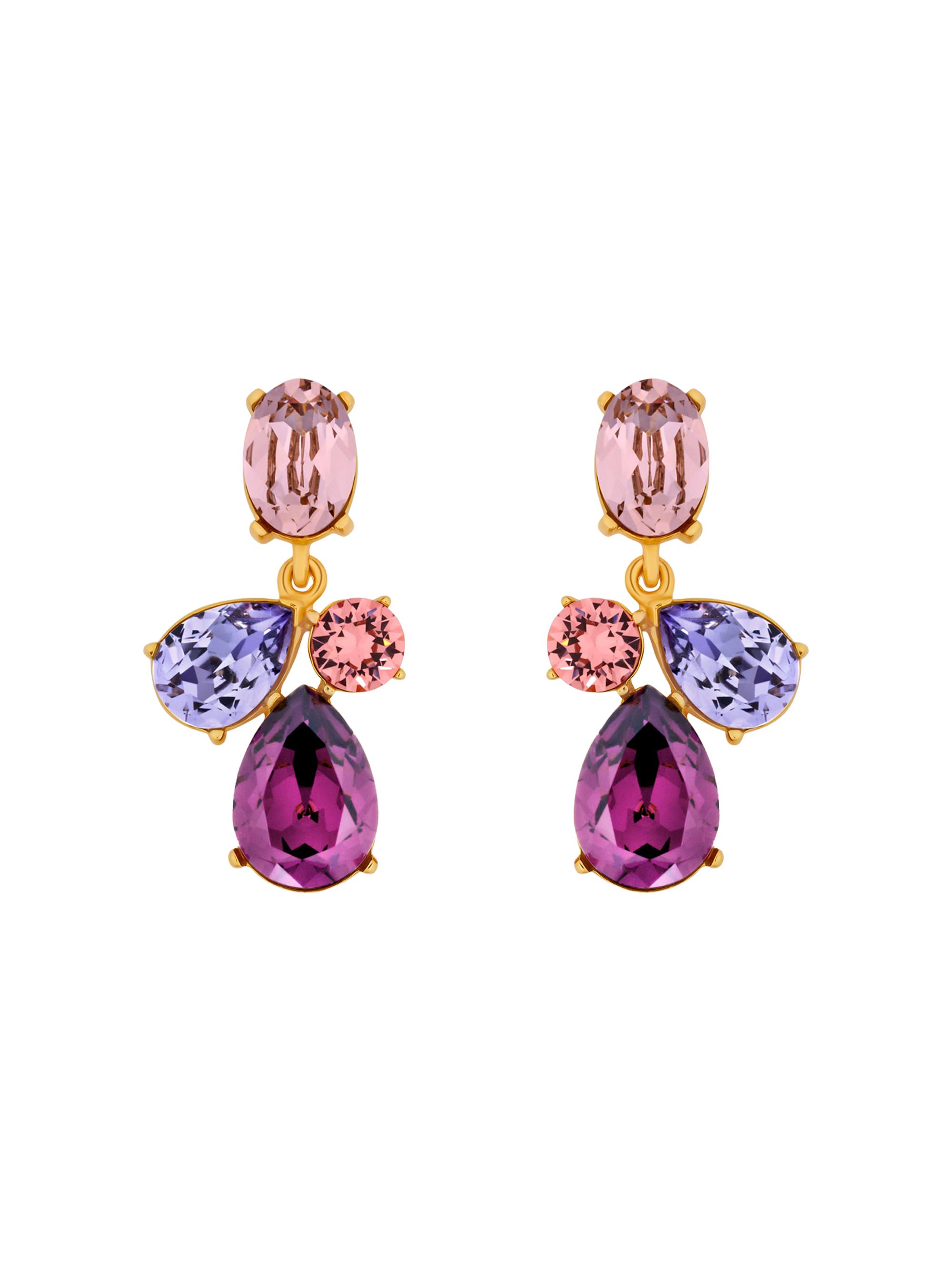 Oscar de la Renta Women's Candy Drop 24K-Gold-Plated & Glass Crystal Earrings - Amethyst