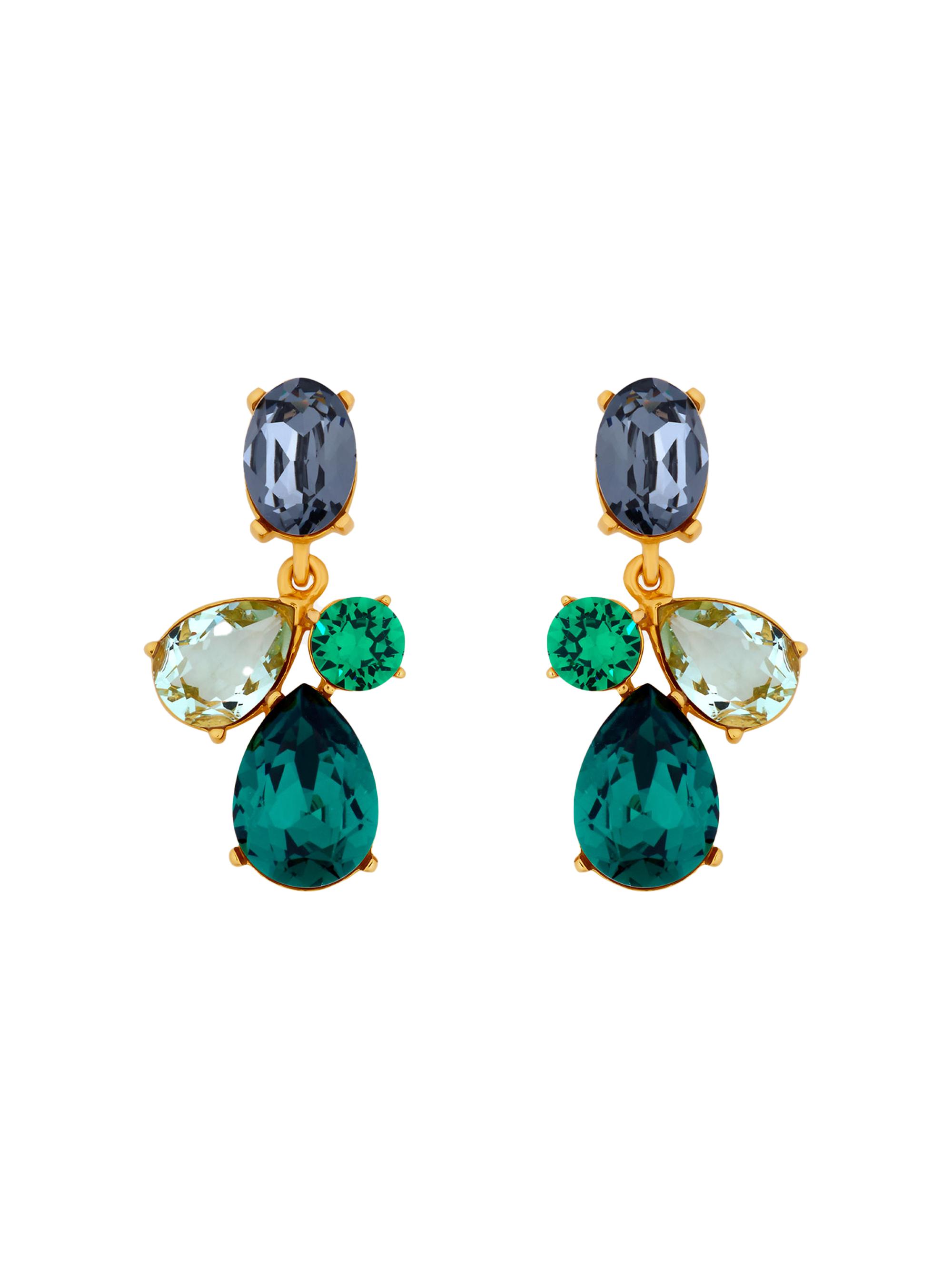 Oscar de la Renta Women's Candy Drop 24K-Gold-Plated & Glass Crystal Earrings - Emerald
