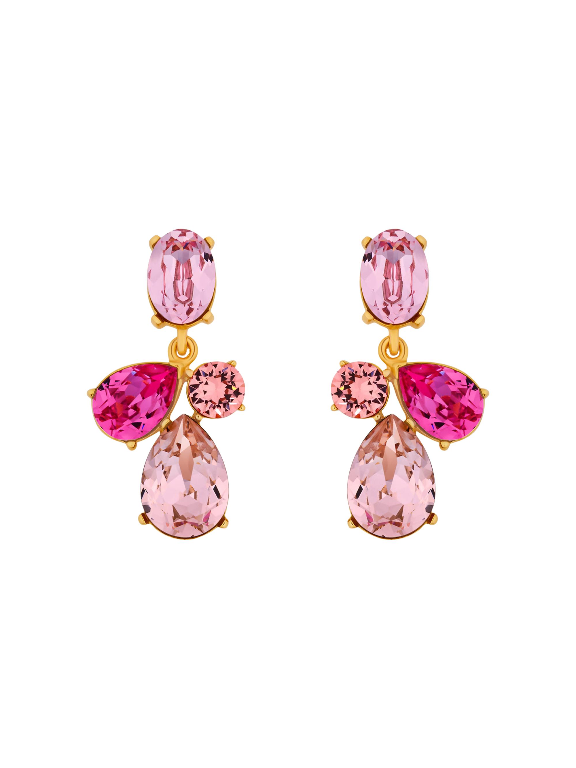 Oscar de la Renta Women's Candy Drop 24K-Gold-Plated & Glass Crystal Earrings - Rose
