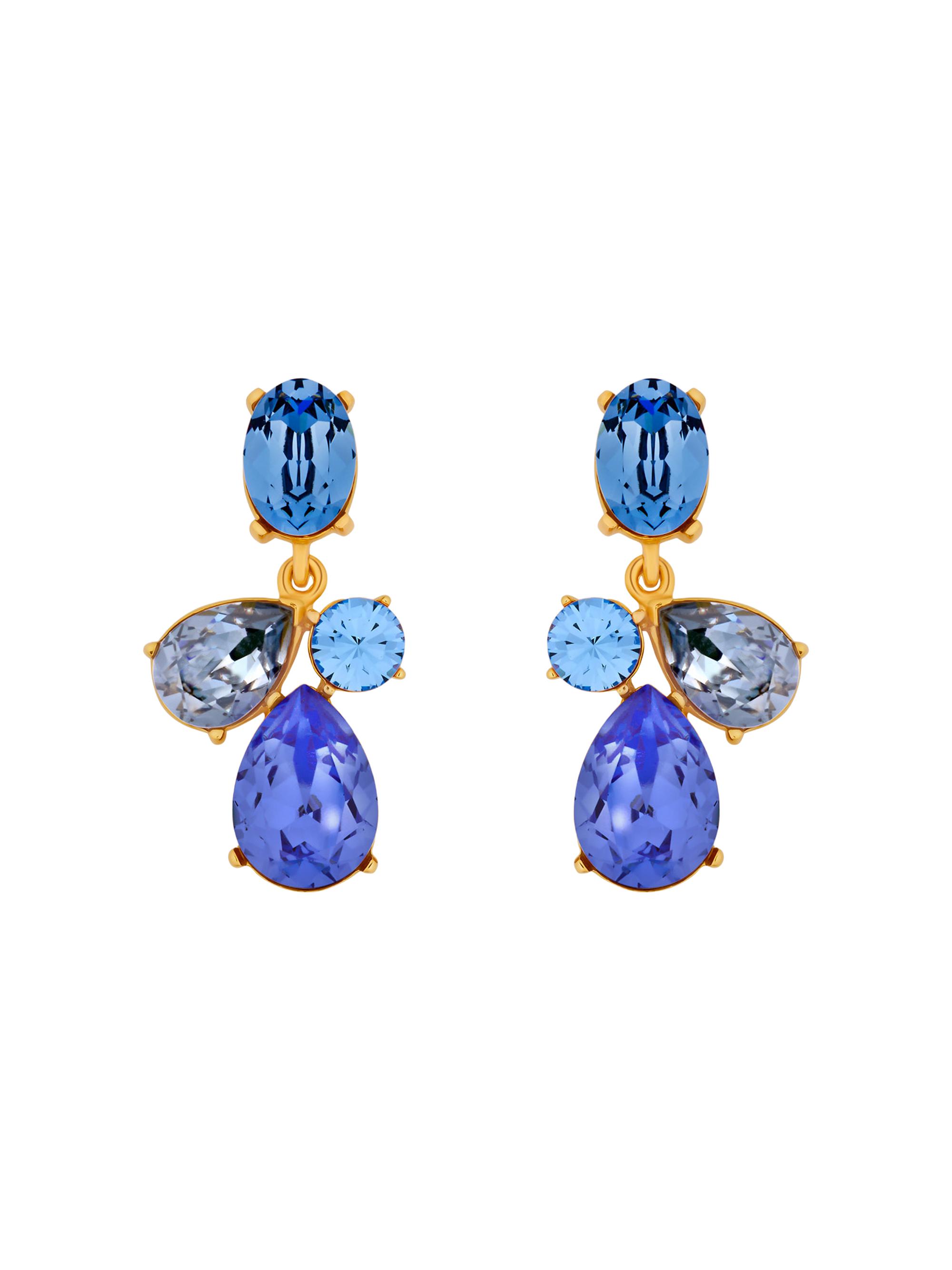 Oscar de la Renta Women's Candy Drop 24K-Gold-Plated & Glass Crystal Earrings - Sapphire