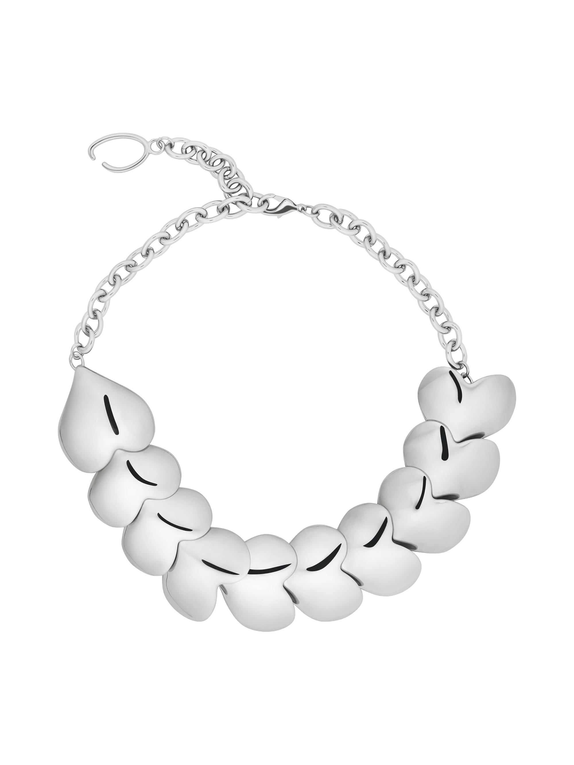 Oscar de la Renta Women's Silvertone Heart Choker - Silver