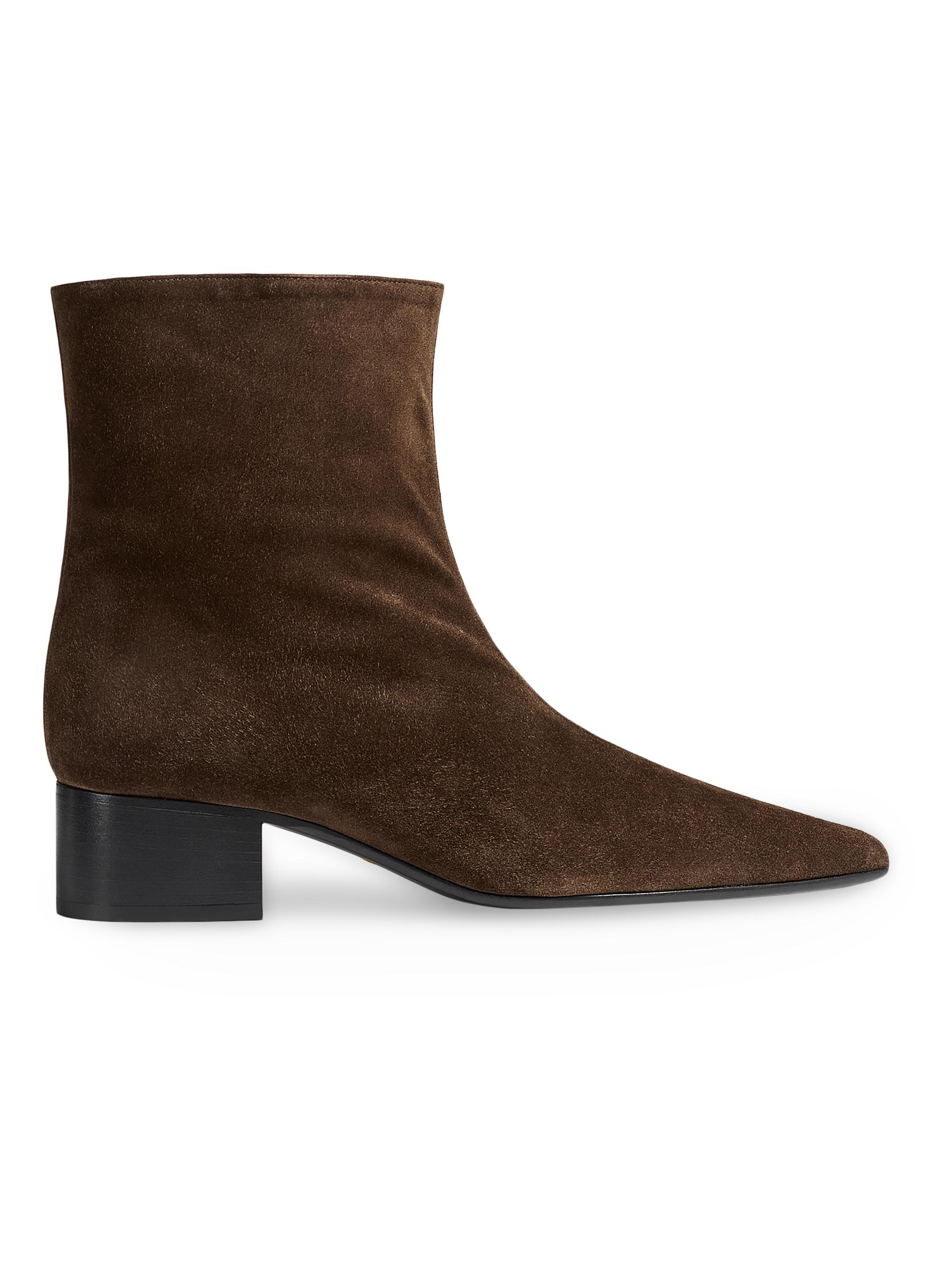 Khaite Women's Andee 40MM Suede Ankle Boots - Ebano