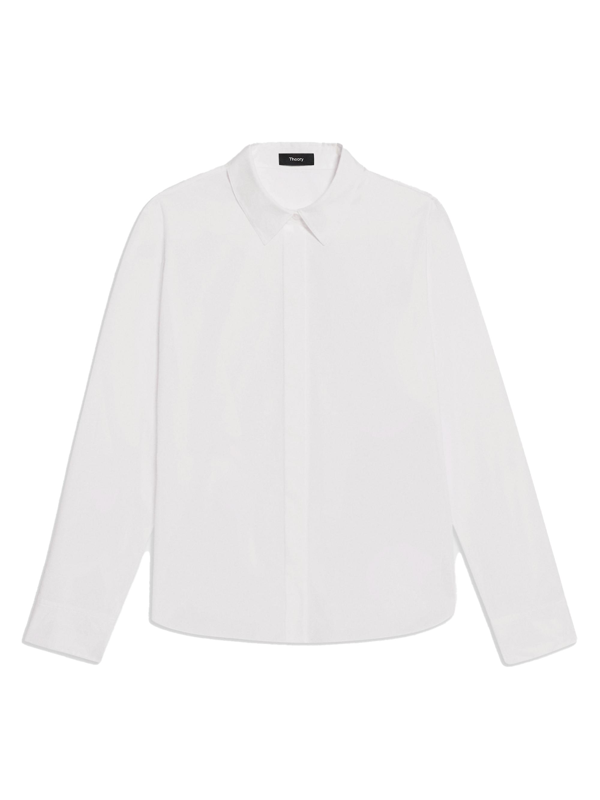 Theory Women's Classic-Fit Point Collar Shirt - White