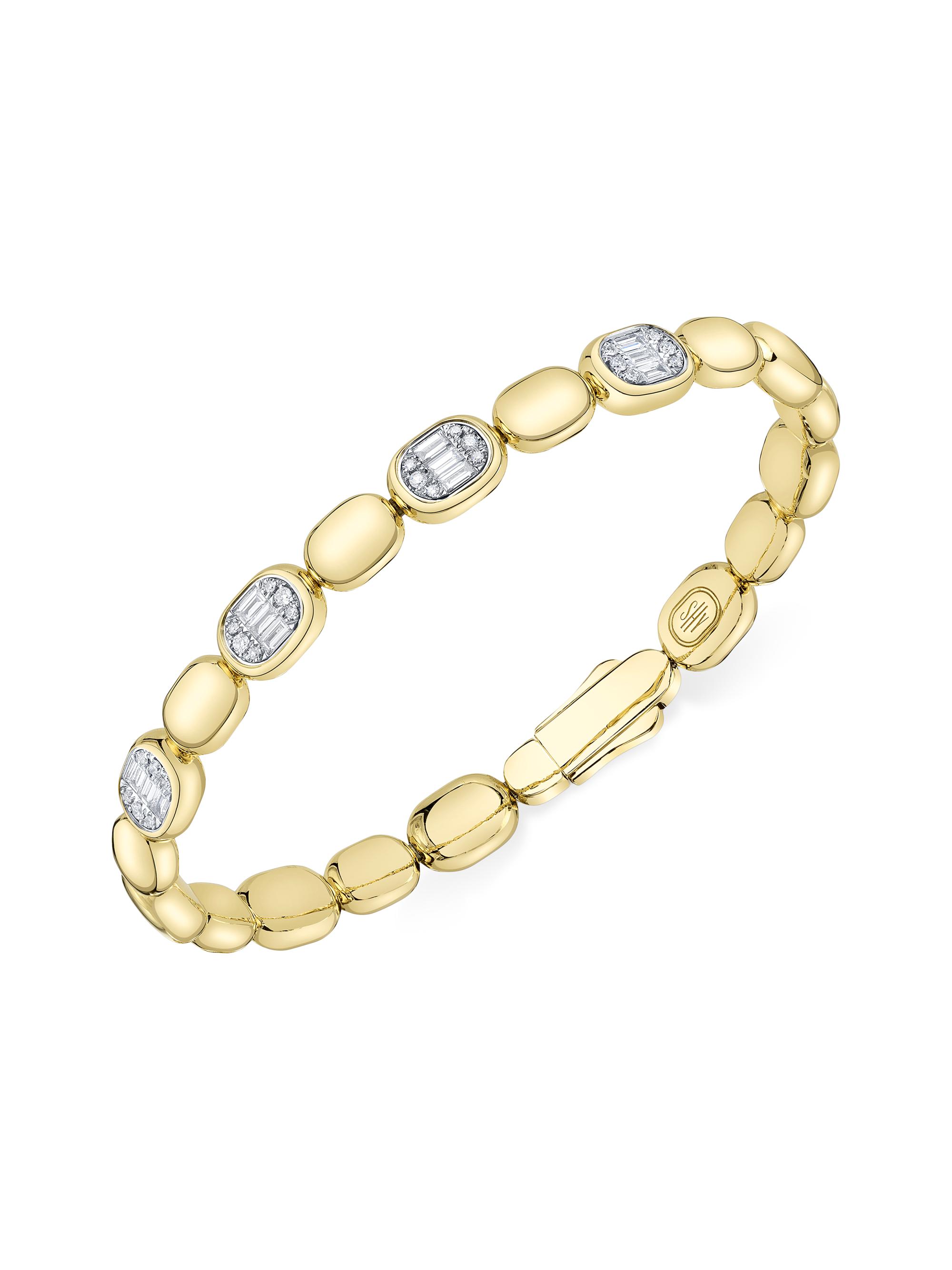 Shy Creation Women's 14K Yellow Gold & 0.40 TCW Diamond Bangle - Yellow Gold