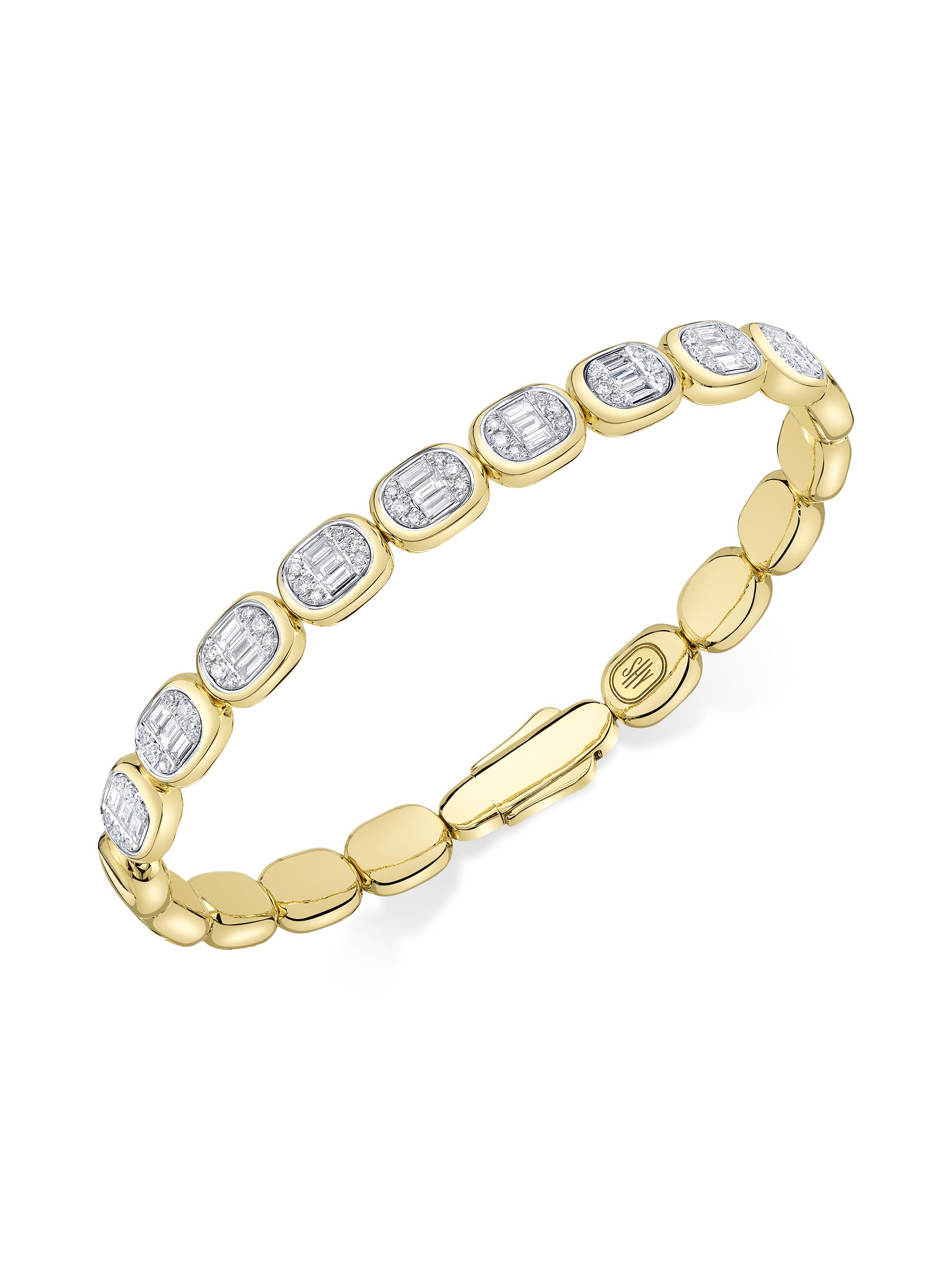 Shy Creation Women's 14K Yellow Gold & 1.00 TCW Diamond Bangle - Yellow Gold