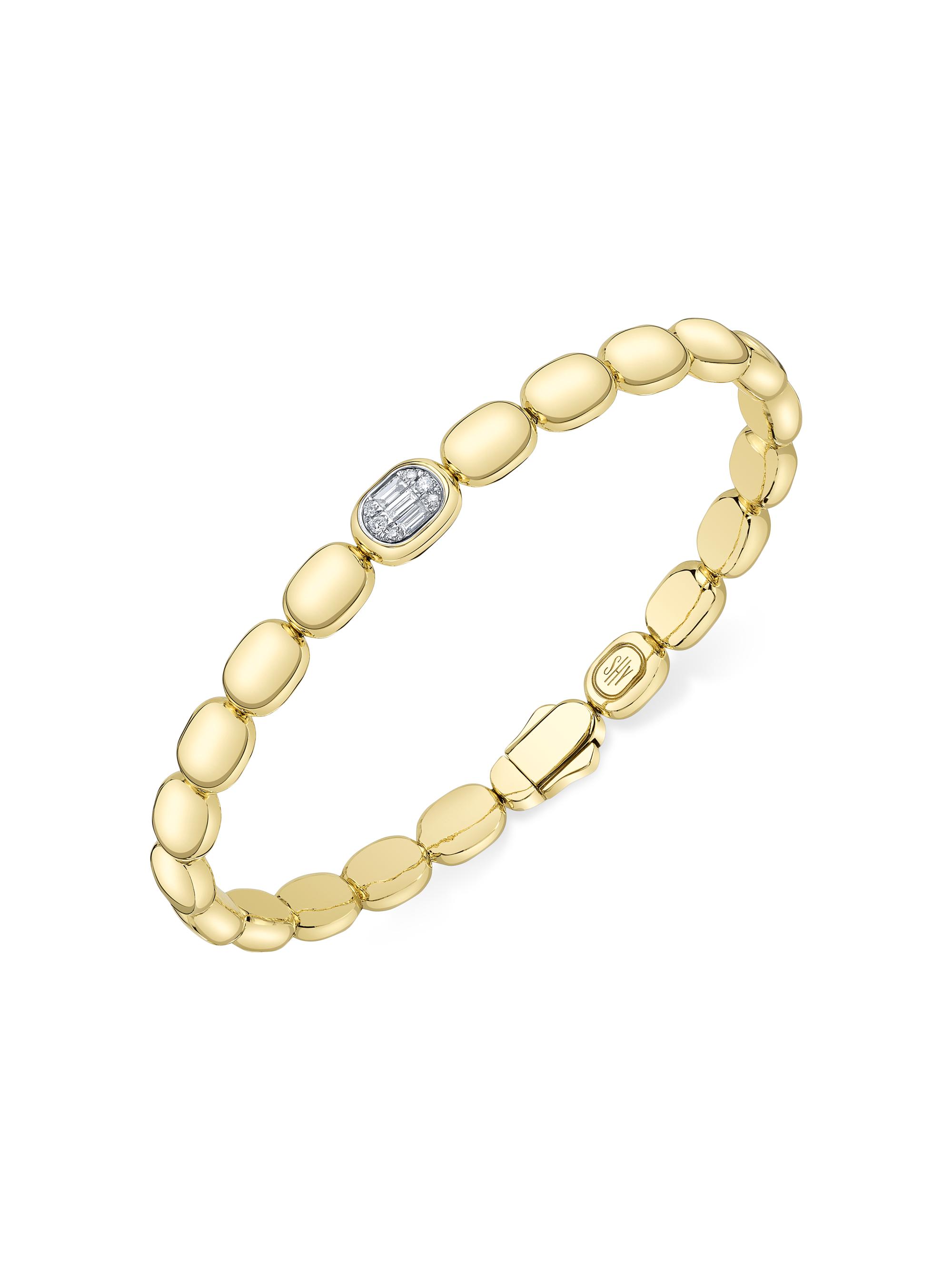 Shy Creation Women's 14K Yellow Gold & 0.10 TCW Diamond Bracelet - Yellow Gold
