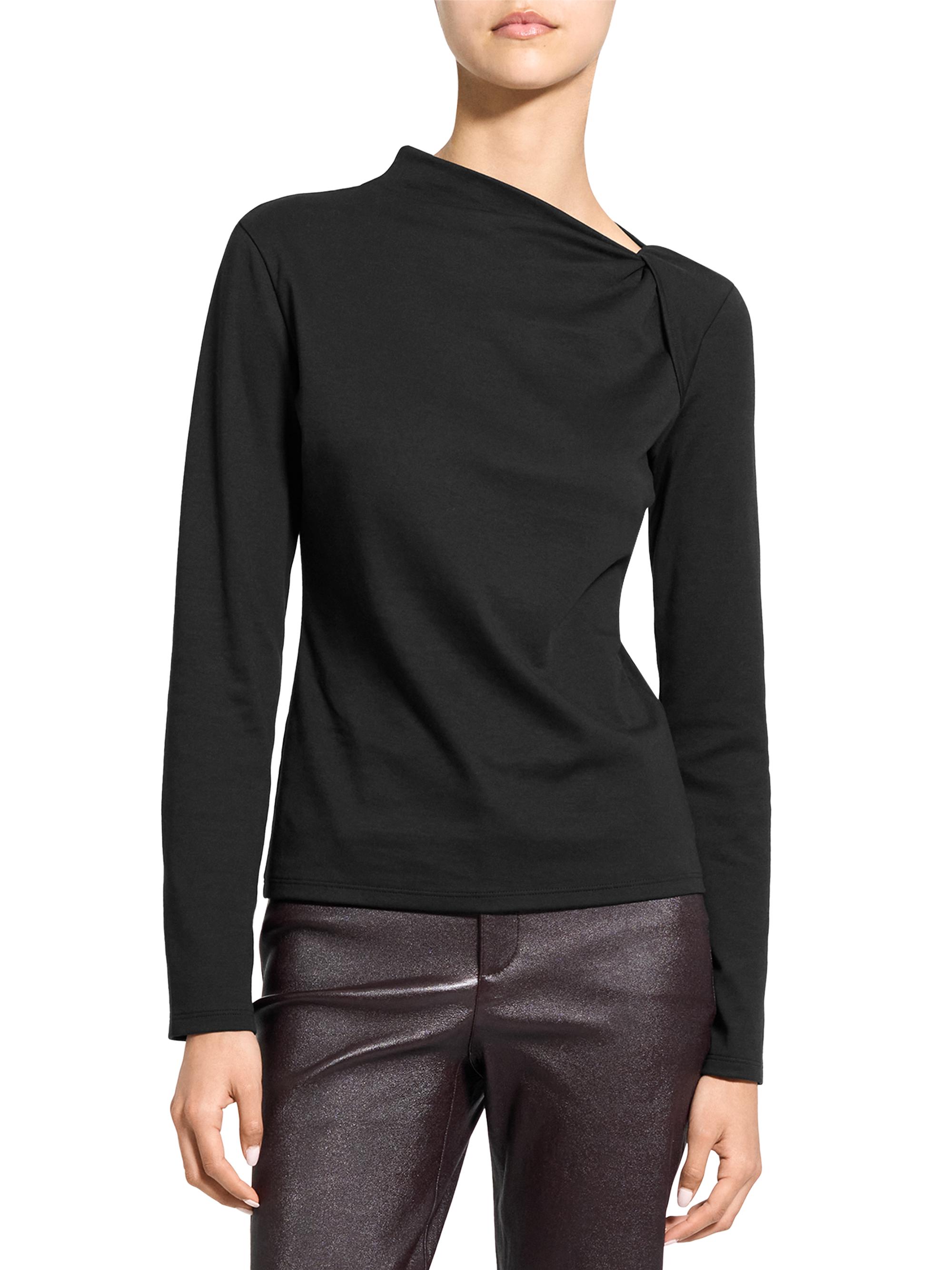 Theory Slash Neck Twist Long-Sleeve T-Shirt | Saks Fifth Avenue