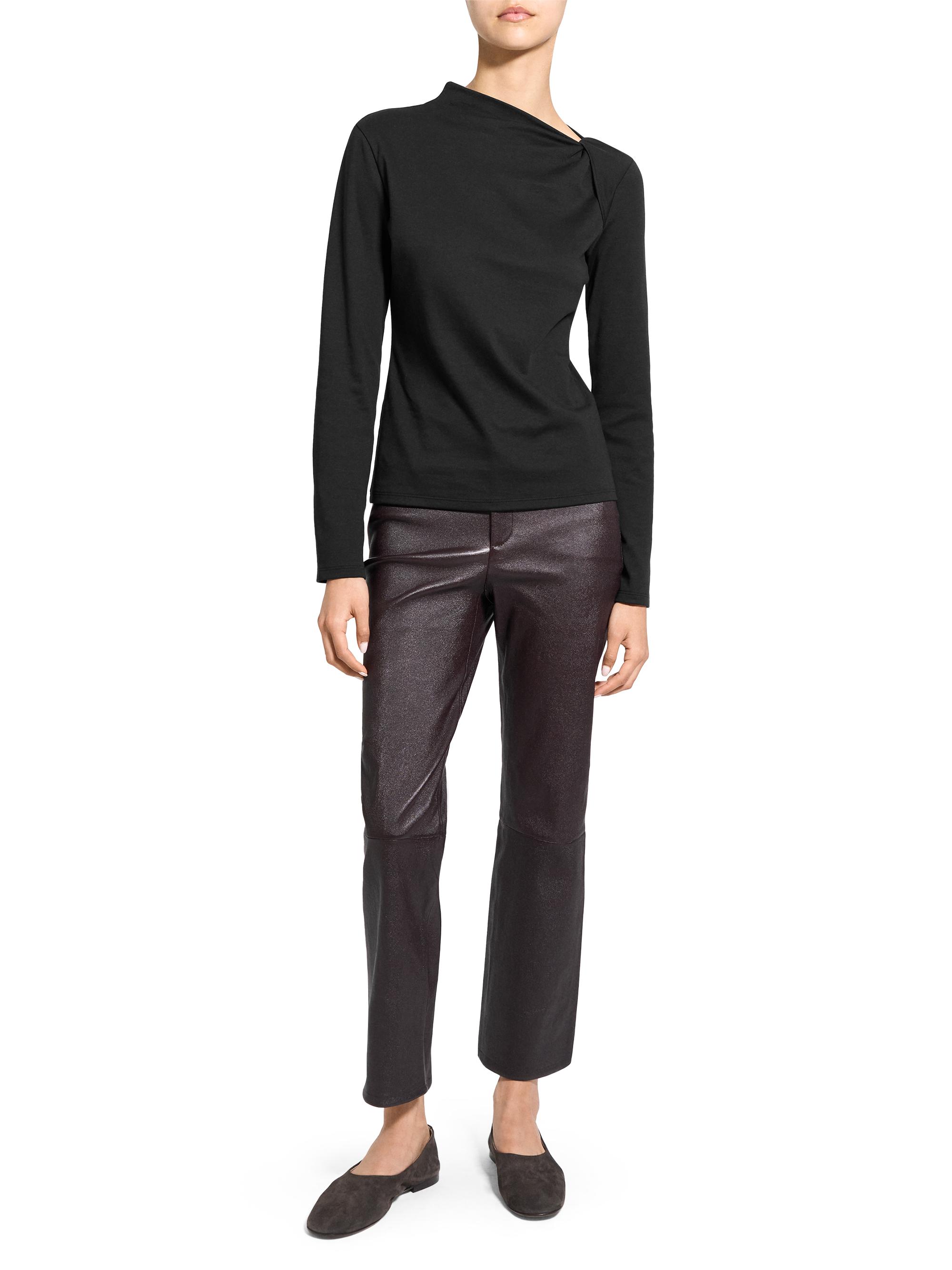 Theory Slash Neck Twist Long-Sleeve T-Shirt | Saks Fifth Avenue