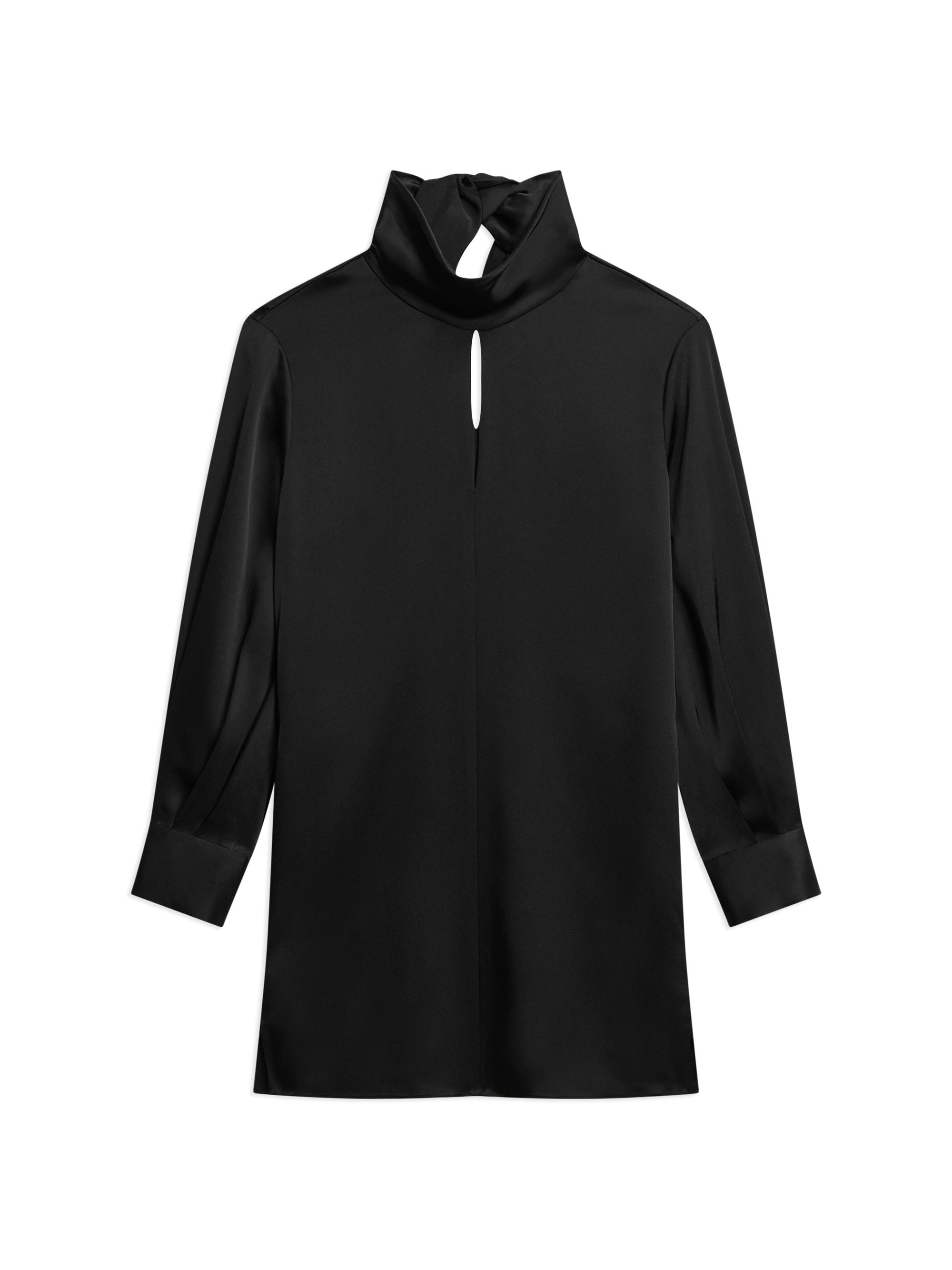 Theory Turtleneck Wool-Blend Pleated Sweaterdress | Saks Fifth Avenue