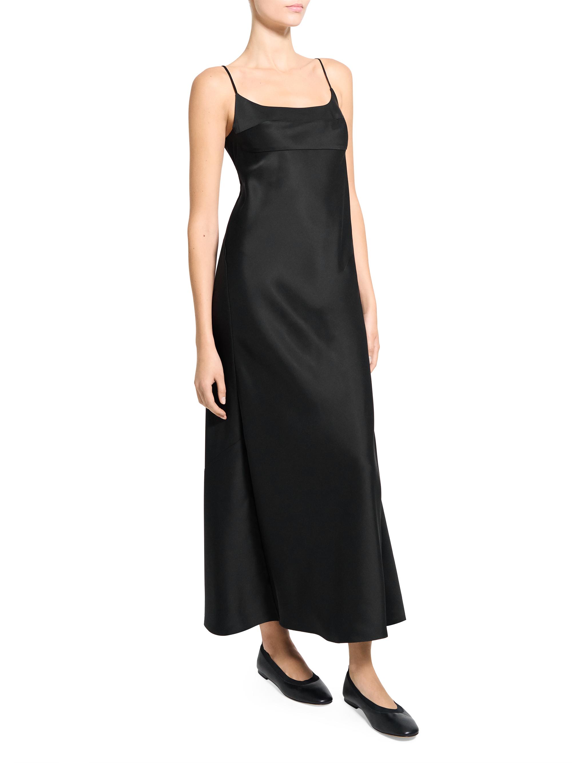 Theory Women's Satin Sculpted Slip Maxi Dress - Black - Size 10