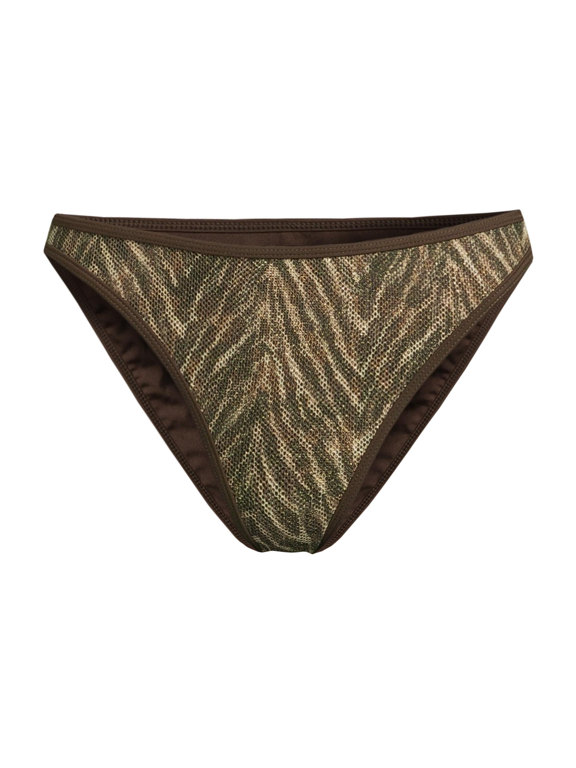 Ramy Brook Women's Isla Printed Bikini Bottom - Beach Brown Zebra