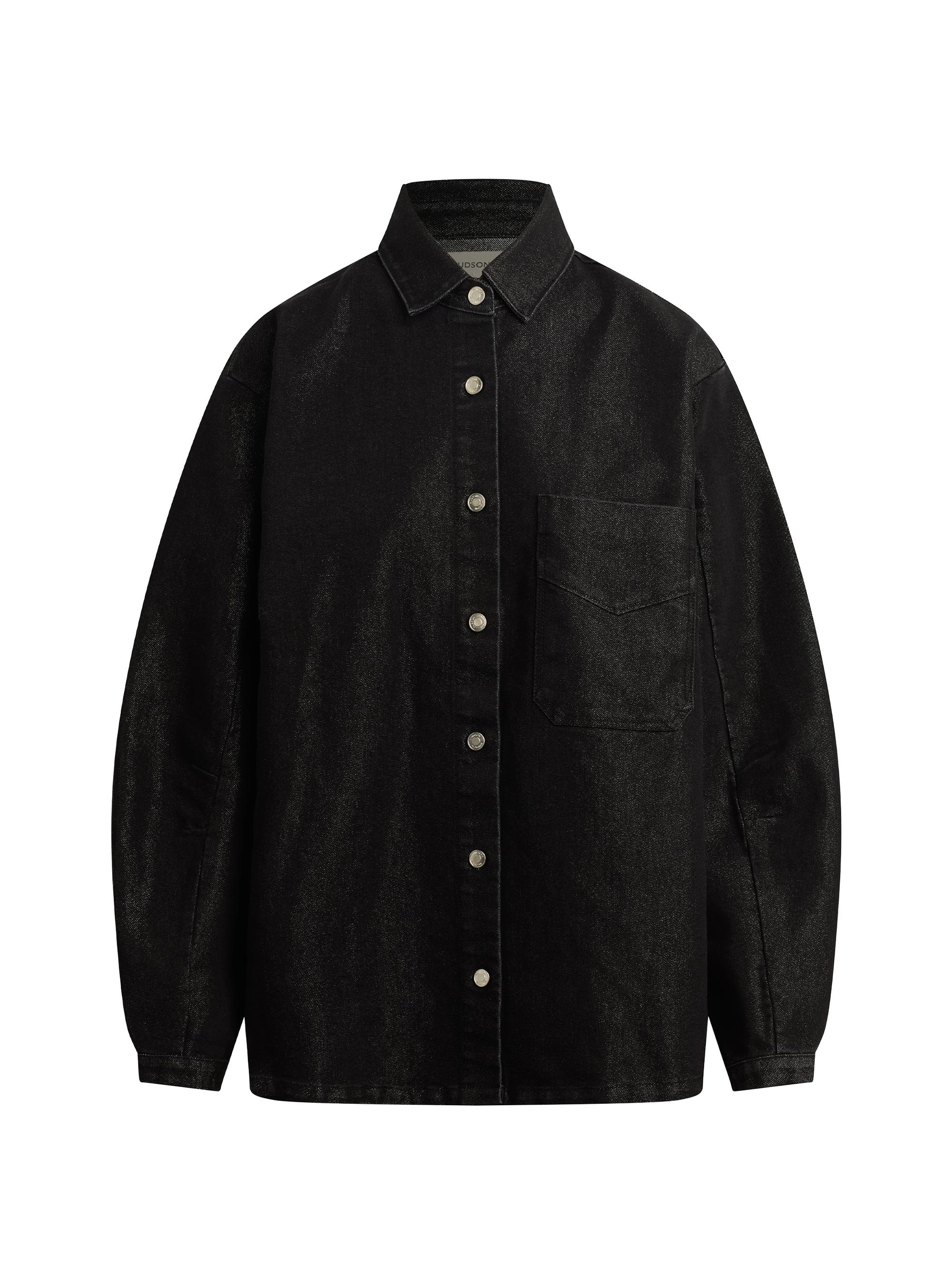 Hudson Jeans Women's Cotton-Blend Barrel-Sleeve Jacket - Metallic Rinse