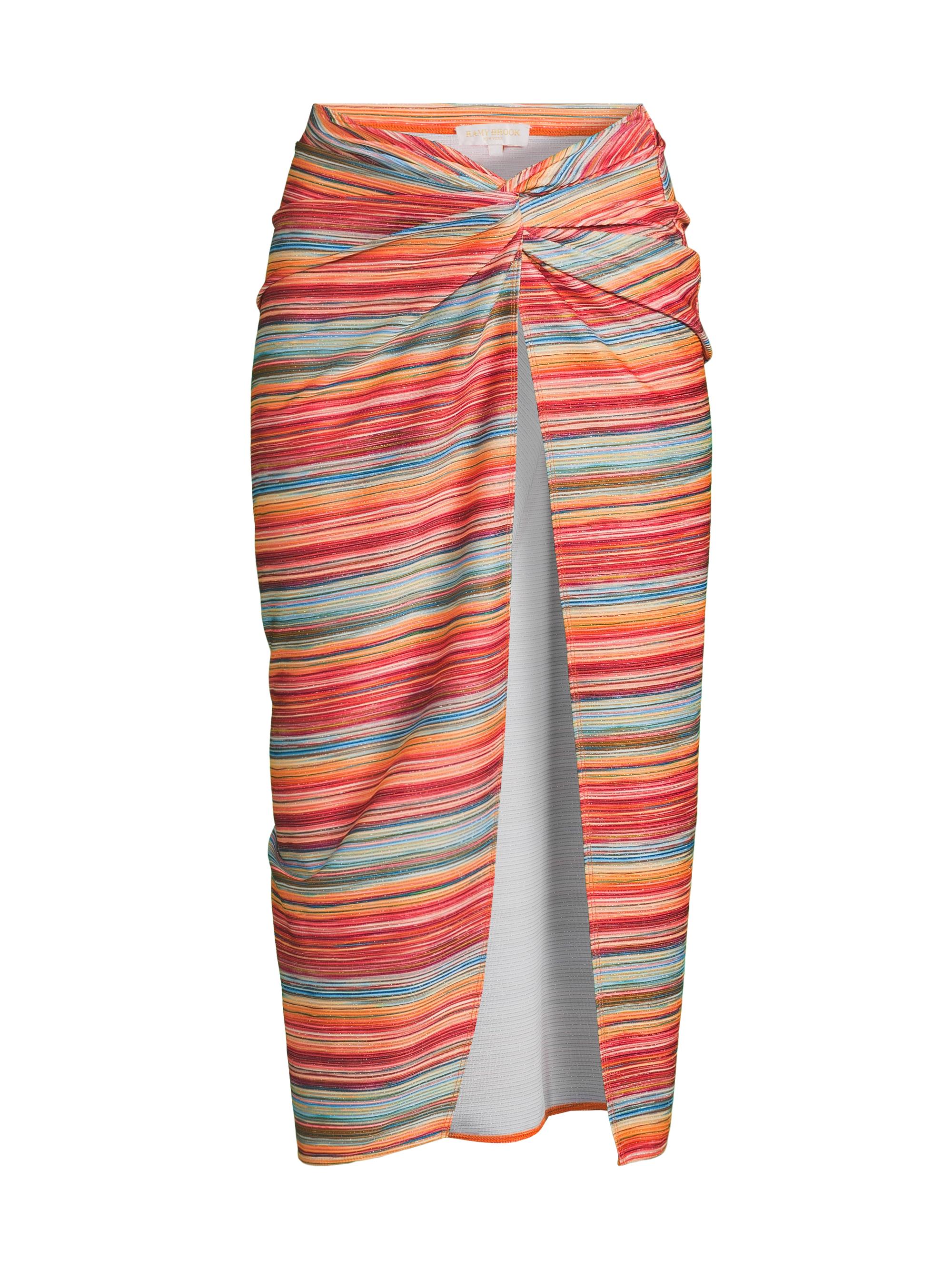Ramy Brook Women's Sunset Xana Striped Cover-Up Midi-Skirt - Vivid Orange Stripe