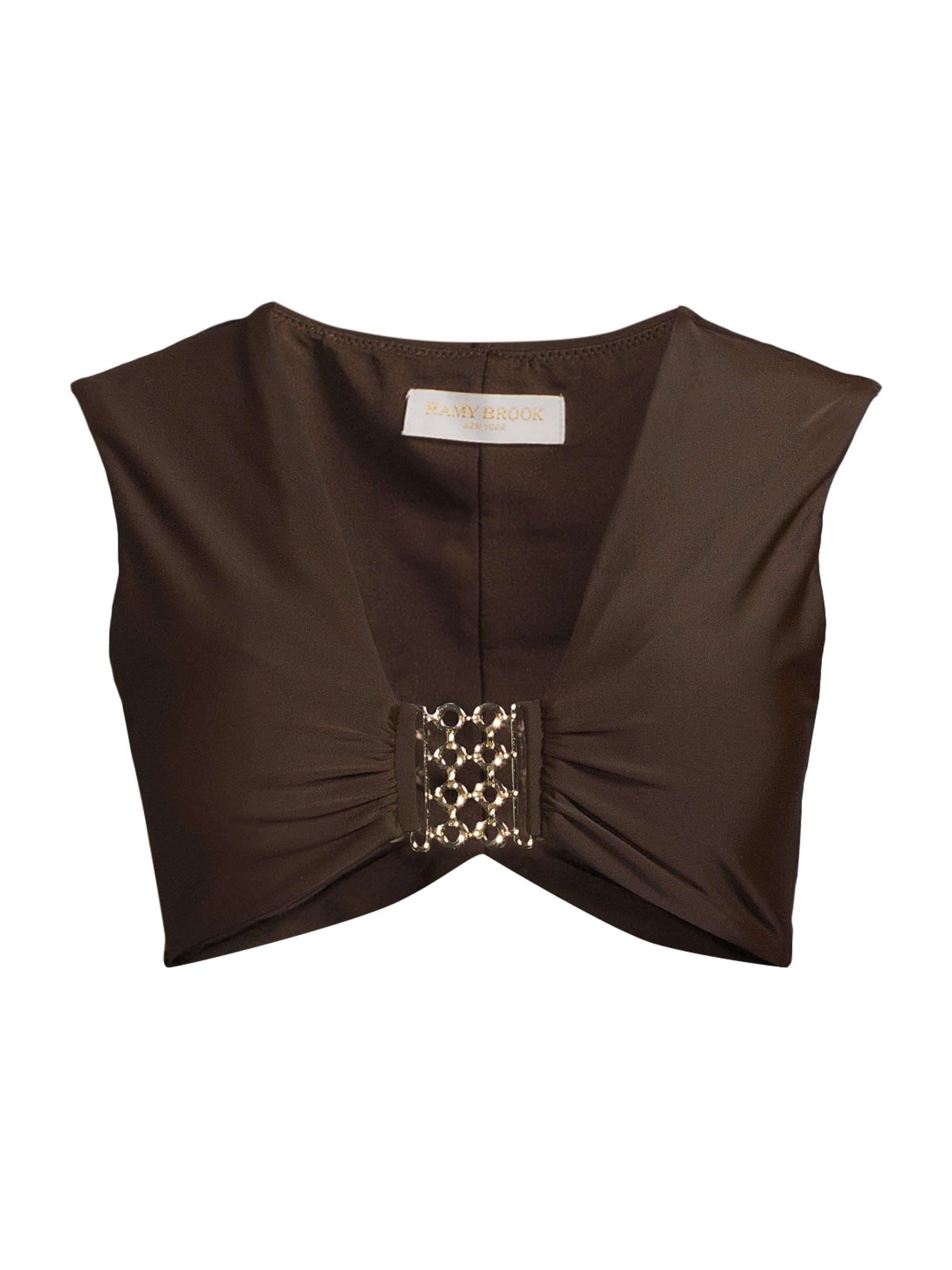 Ramy Brook Women's Olivia V-Neck Bikini Top - Beach Brown