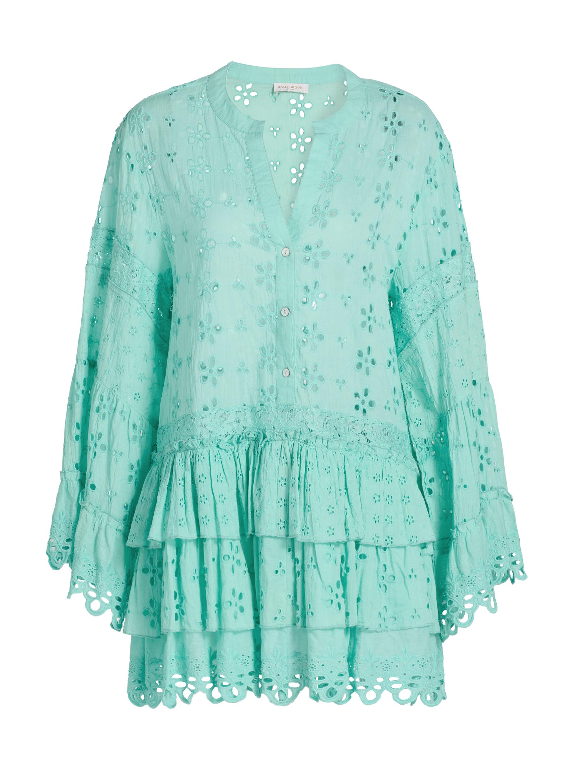 Ramy Brook Women's Roxanne Eyelet Cotton Minidress - Seaglass