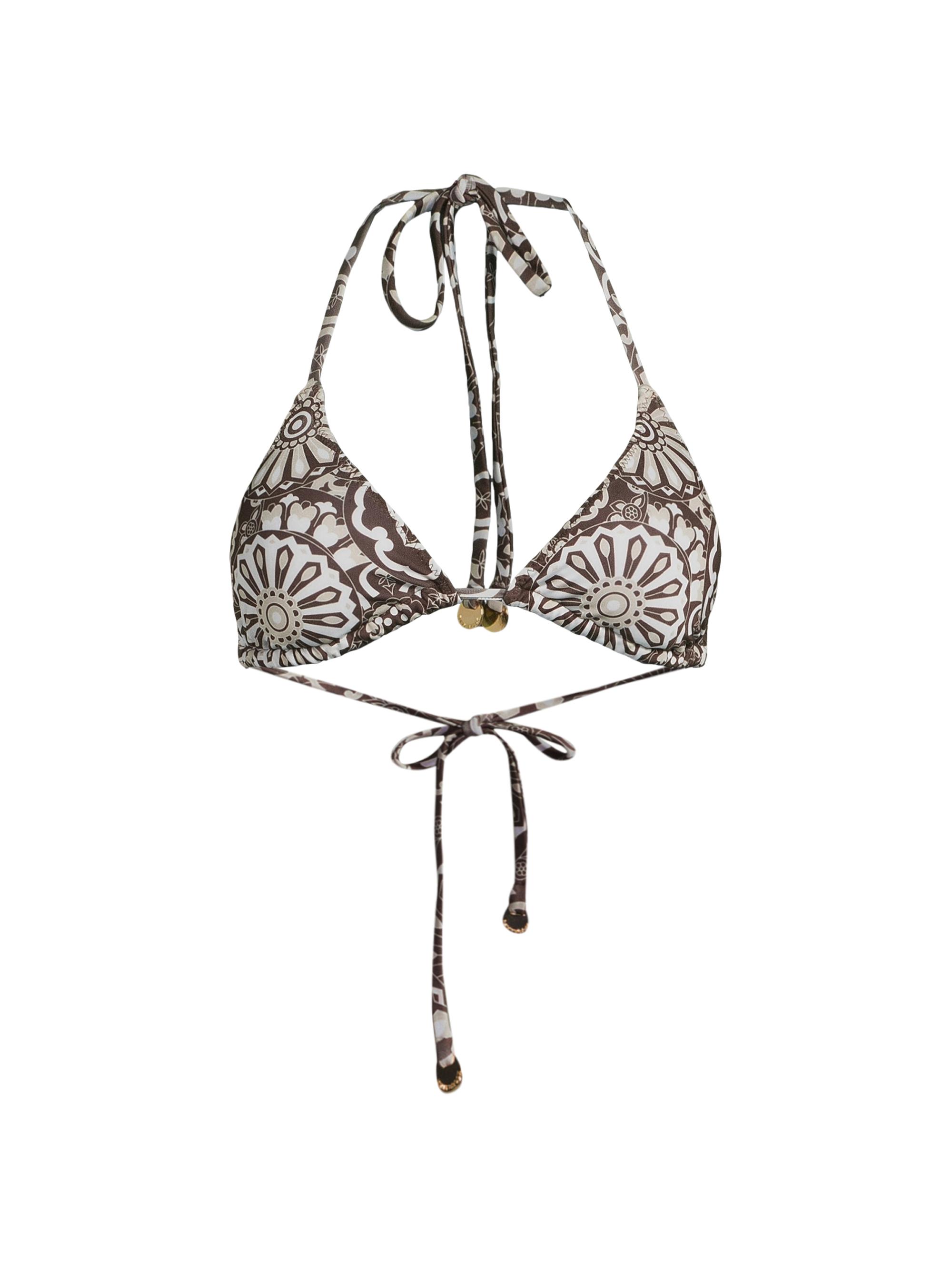 Ramy Brook Women's Adley Floral Halterneck Bikini Top - Beach Brown Combo