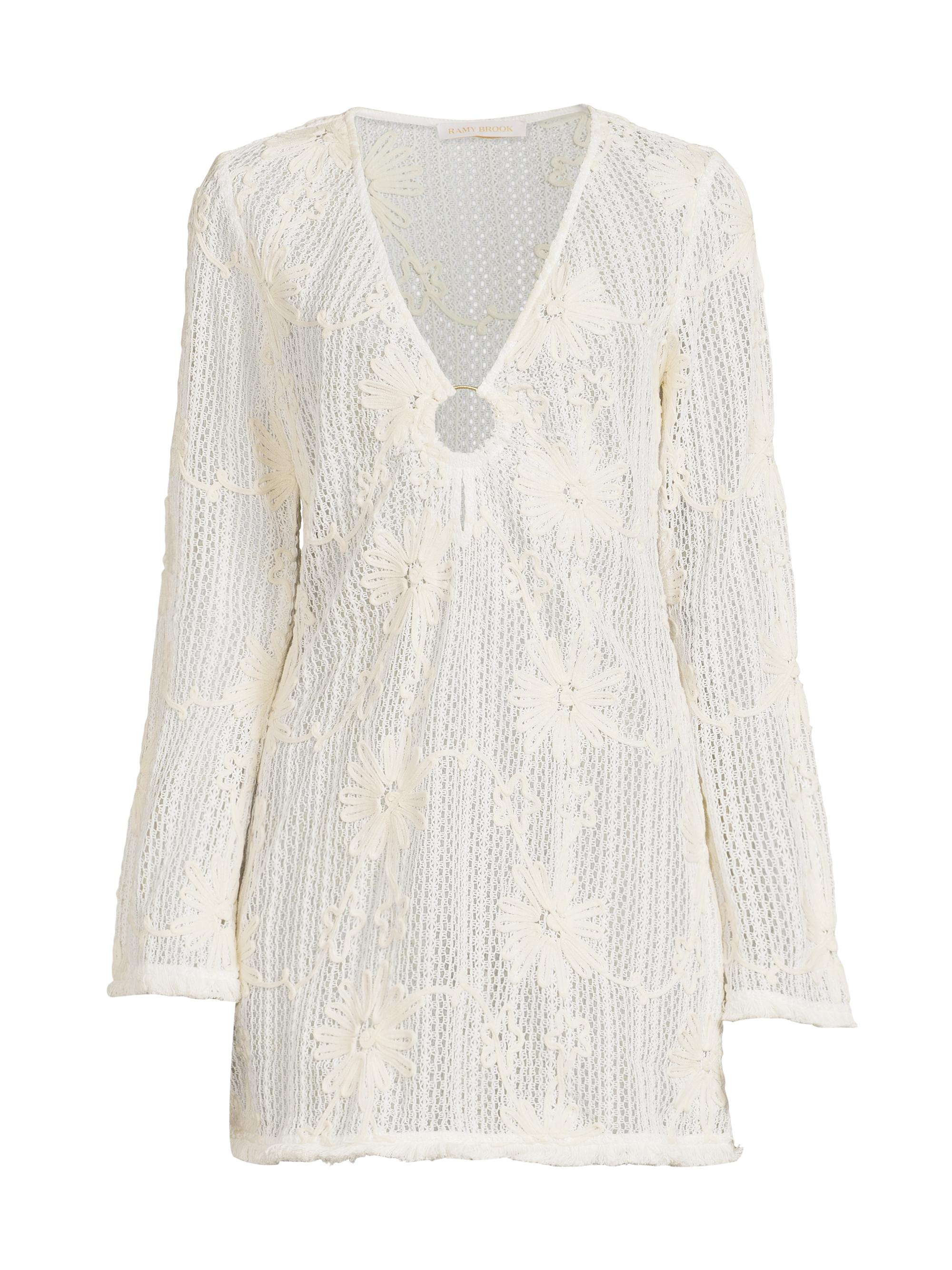 Ramy Brook Women's Cassie Floral Cover-Up Minidress - White Embroidered
