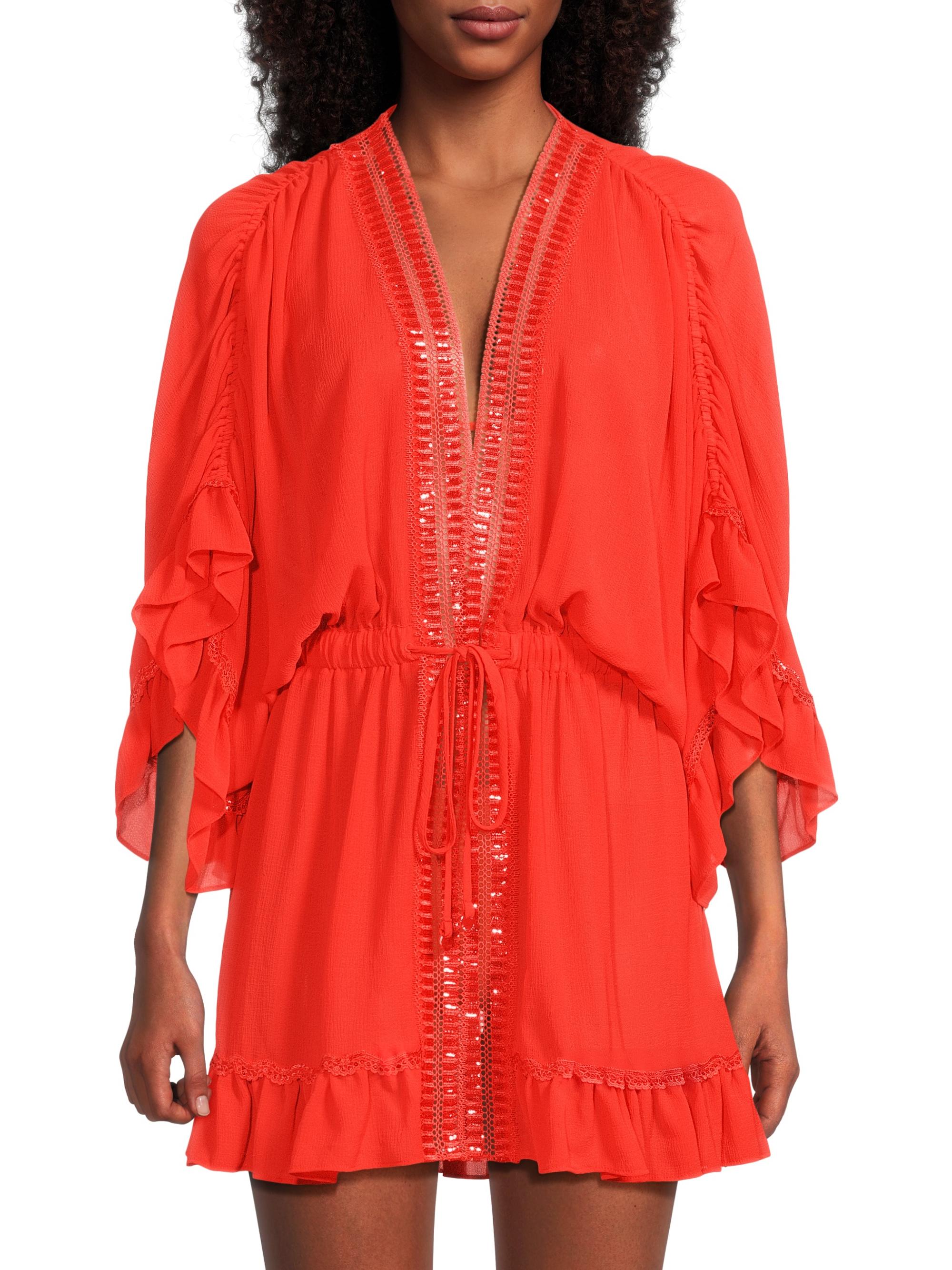 Ramy Brook Pietro Embellished Cover-Up Minidress | Saks Fifth Avenue