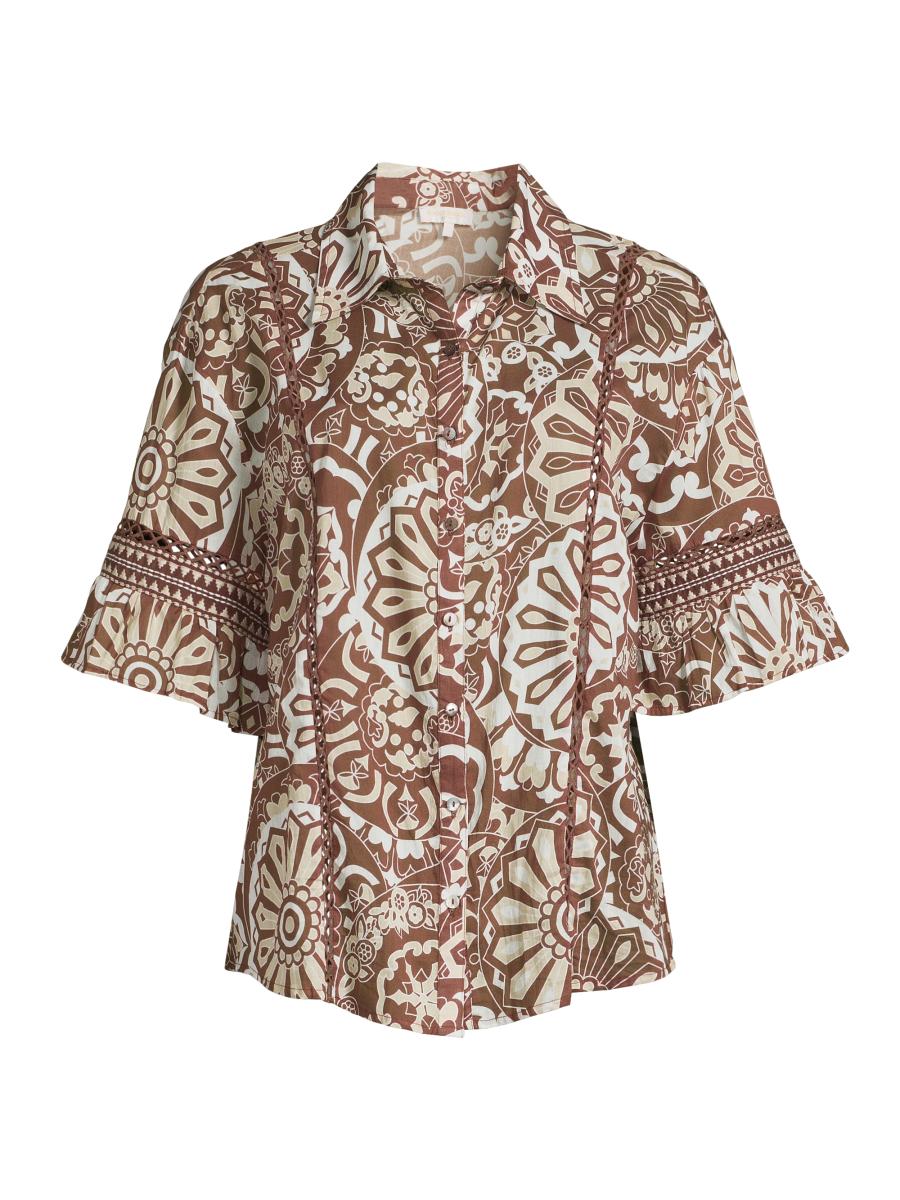 Ramy Brook Women's Violette Printed Cotton Cover-up Shirt