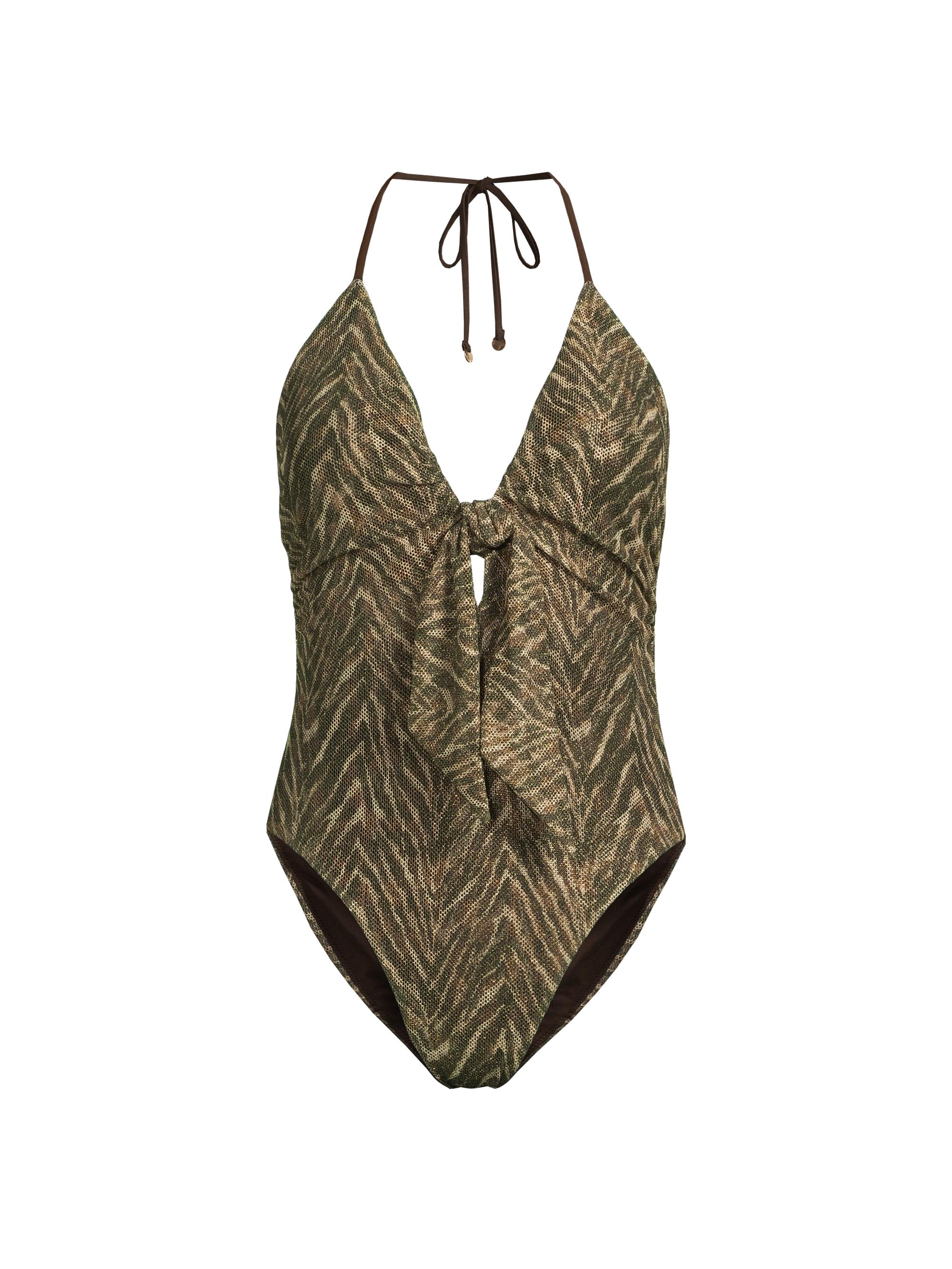 Ramy Brook Women's Printed One-Piece Swimsuit - Beach Brown Zebra