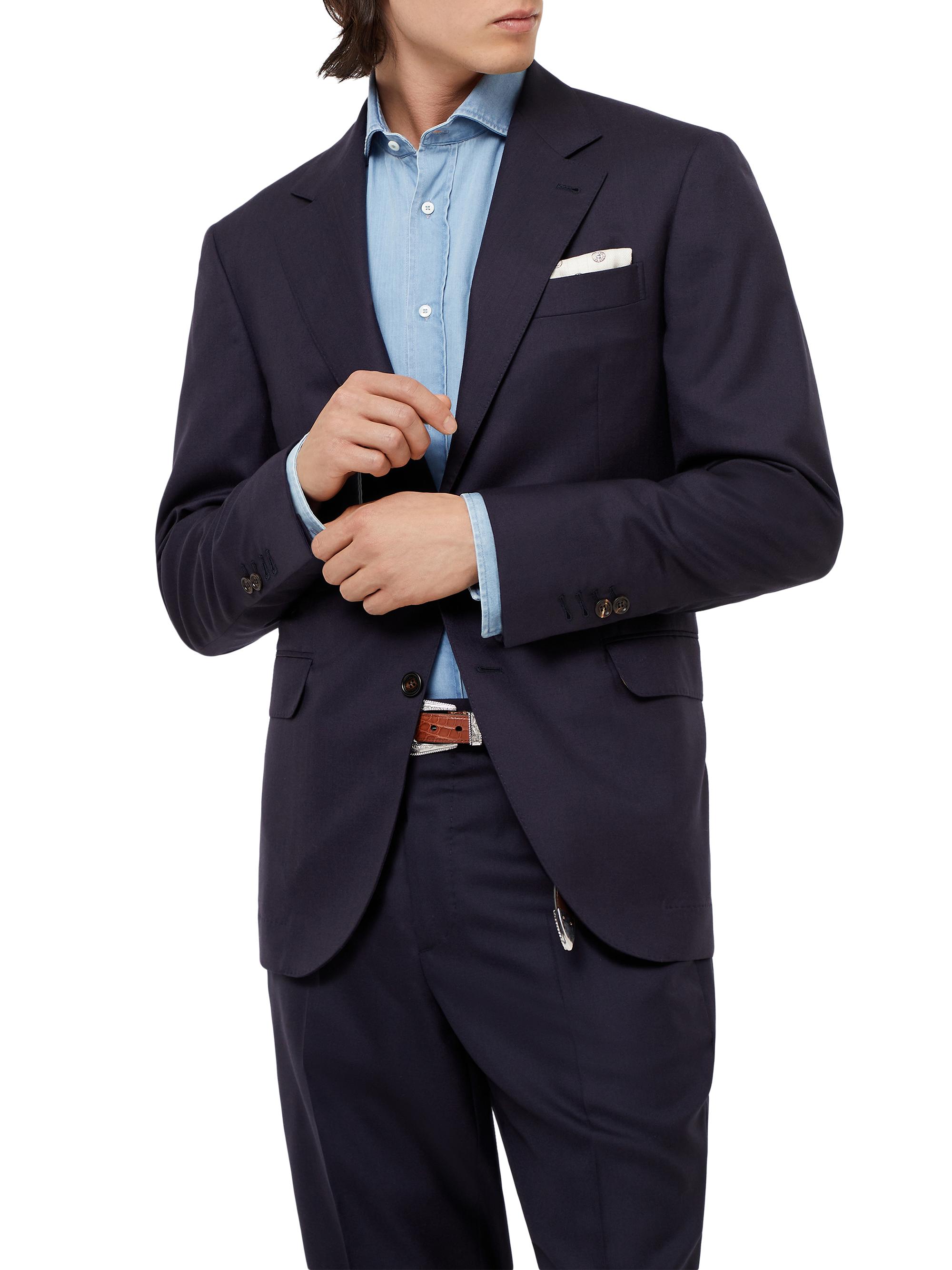 Brunello Cucinelli Men's Lightweight Cashmere Blazer - Navy Blue