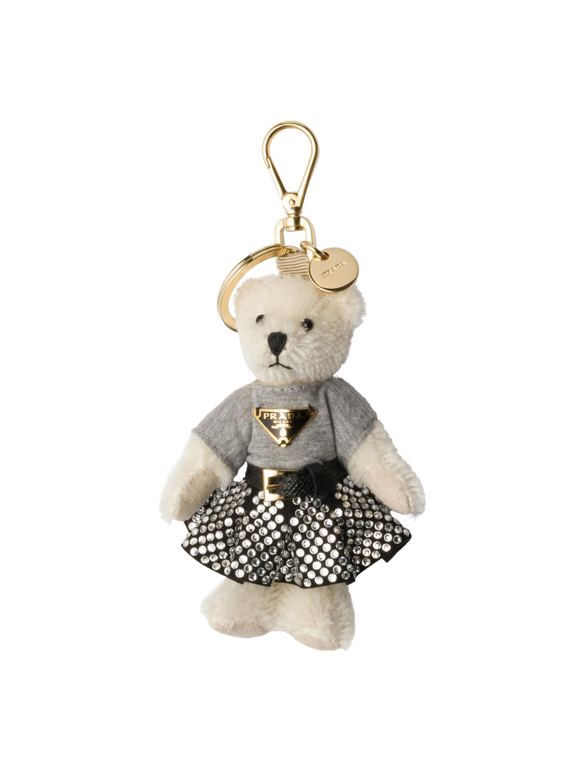小物 PRADA Teddy Saffiano Leather Keyring PRADA Teddy Saffiano Leather Keyring