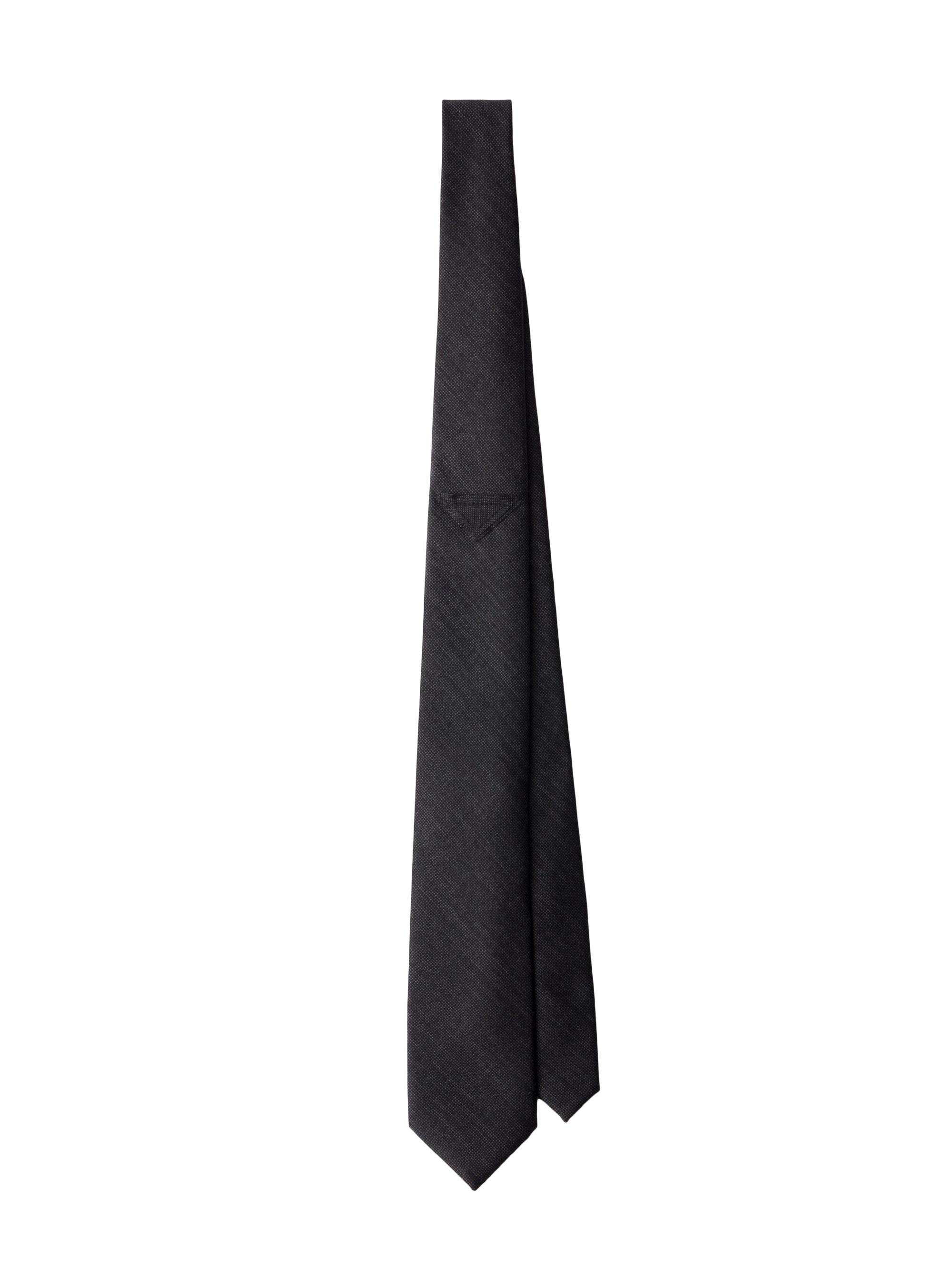 Prada Men's Wool Tie - Grey