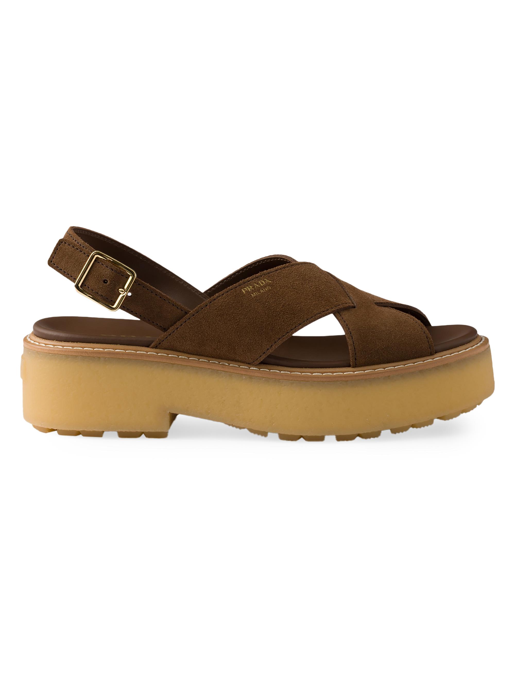 Prada Women's Suede Sandals - Brown