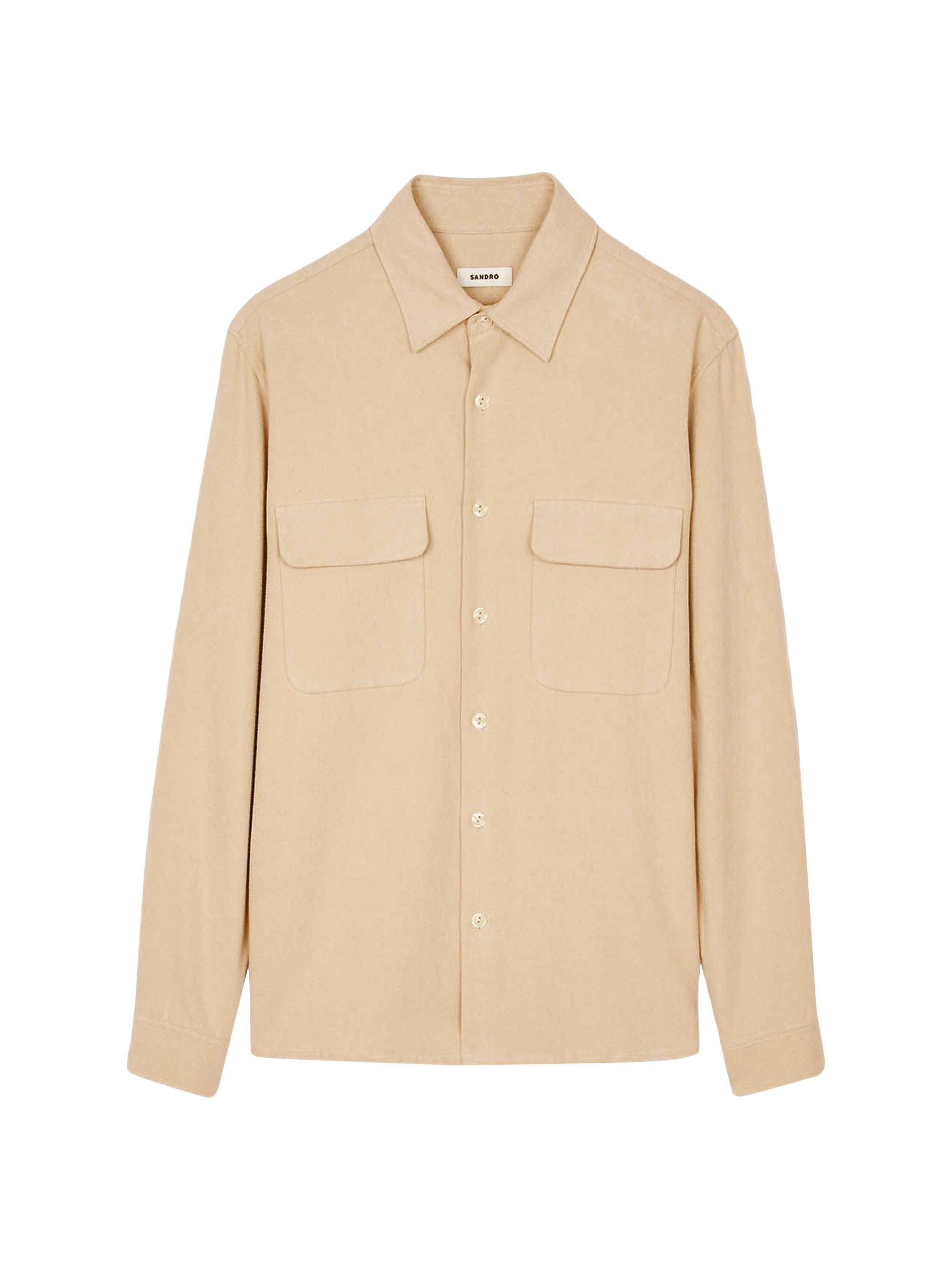 Sandro Men's Flannel Shirt - Camel