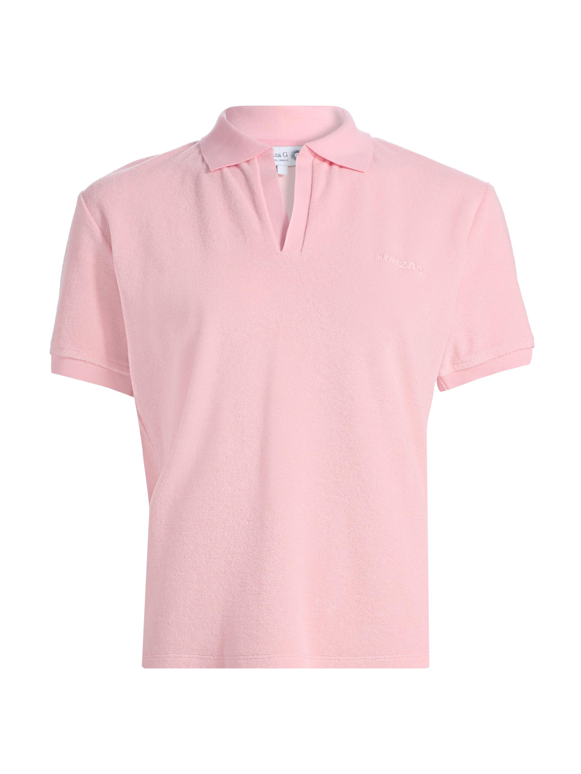 Hunza G Women's Cotton Polo Top - Pink