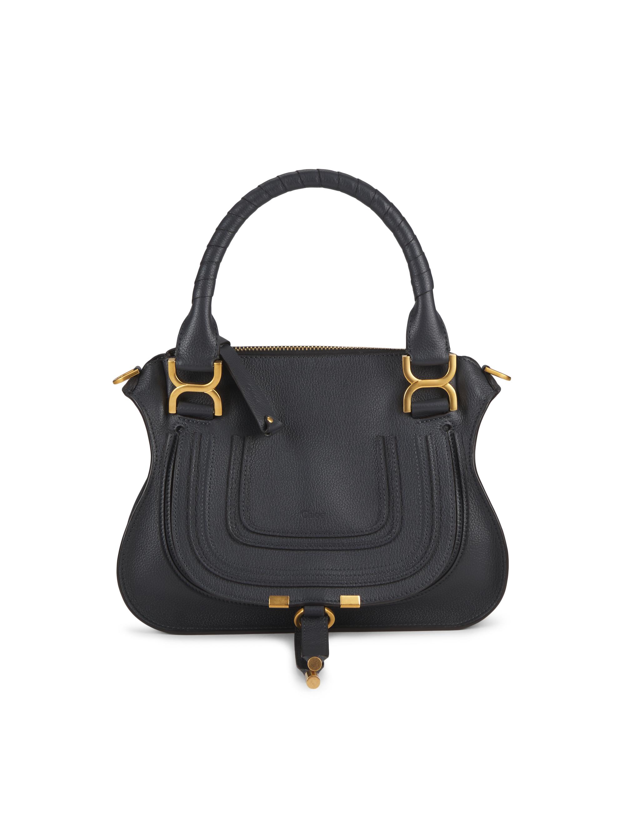 Chloé Women's Marcie Leather Saddle Bag - Black Navy