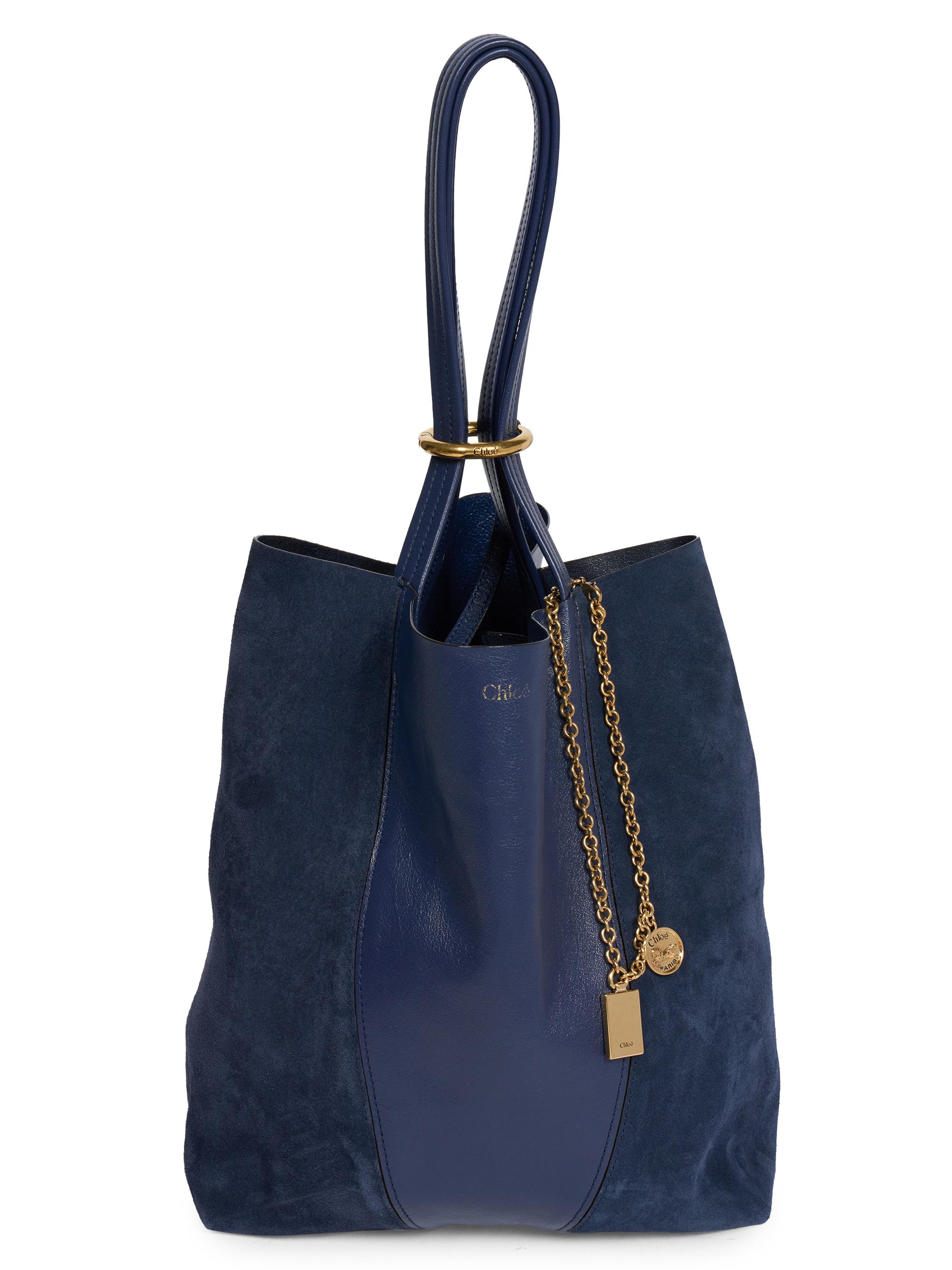 Chloé Women's Spin Leather & Suede Tote Bag - Parisian Night | Thumbnail 4