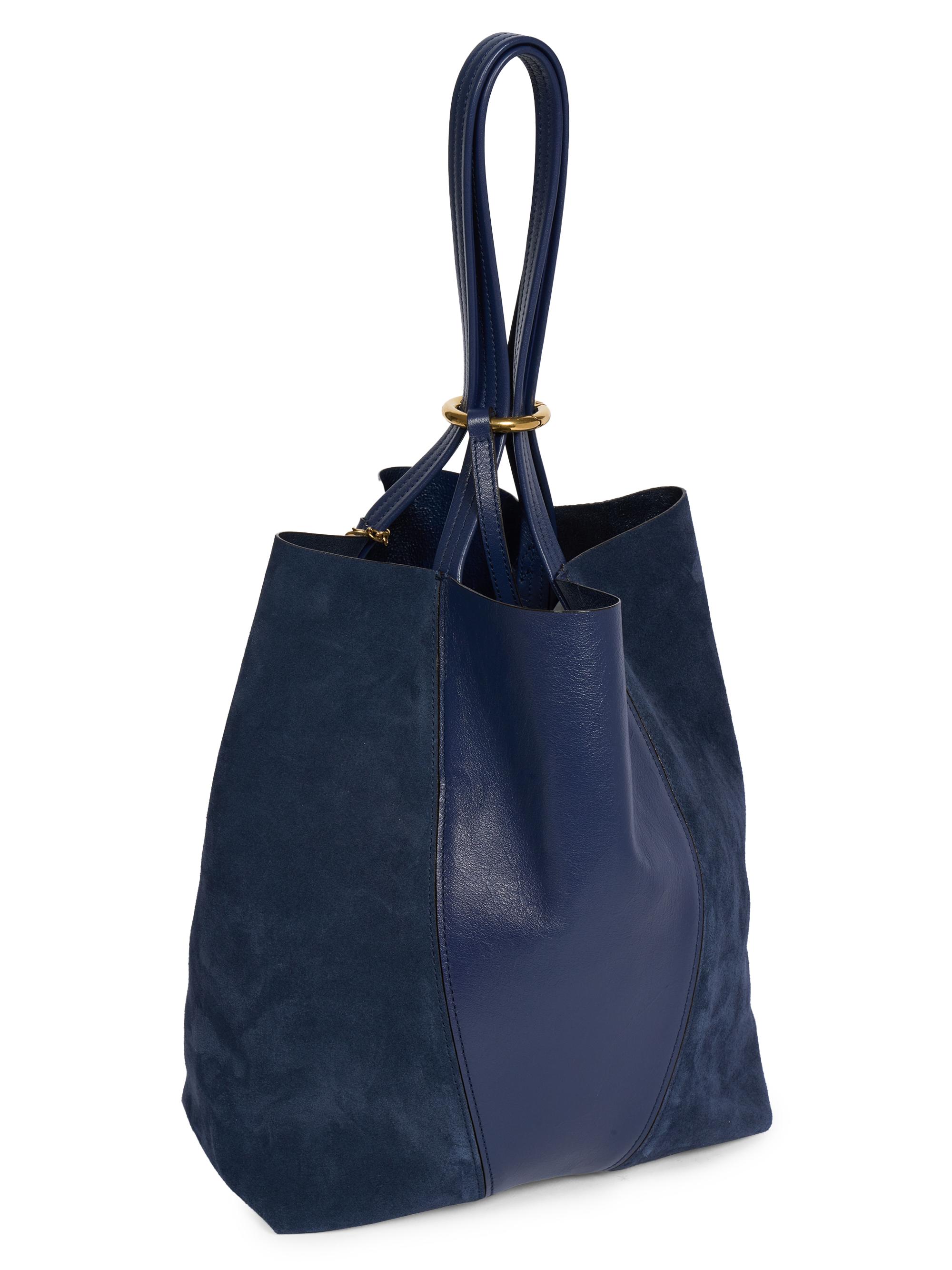 Chloé Women's Spin Leather & Suede Tote Bag - Parisian Night | Thumbnail 5