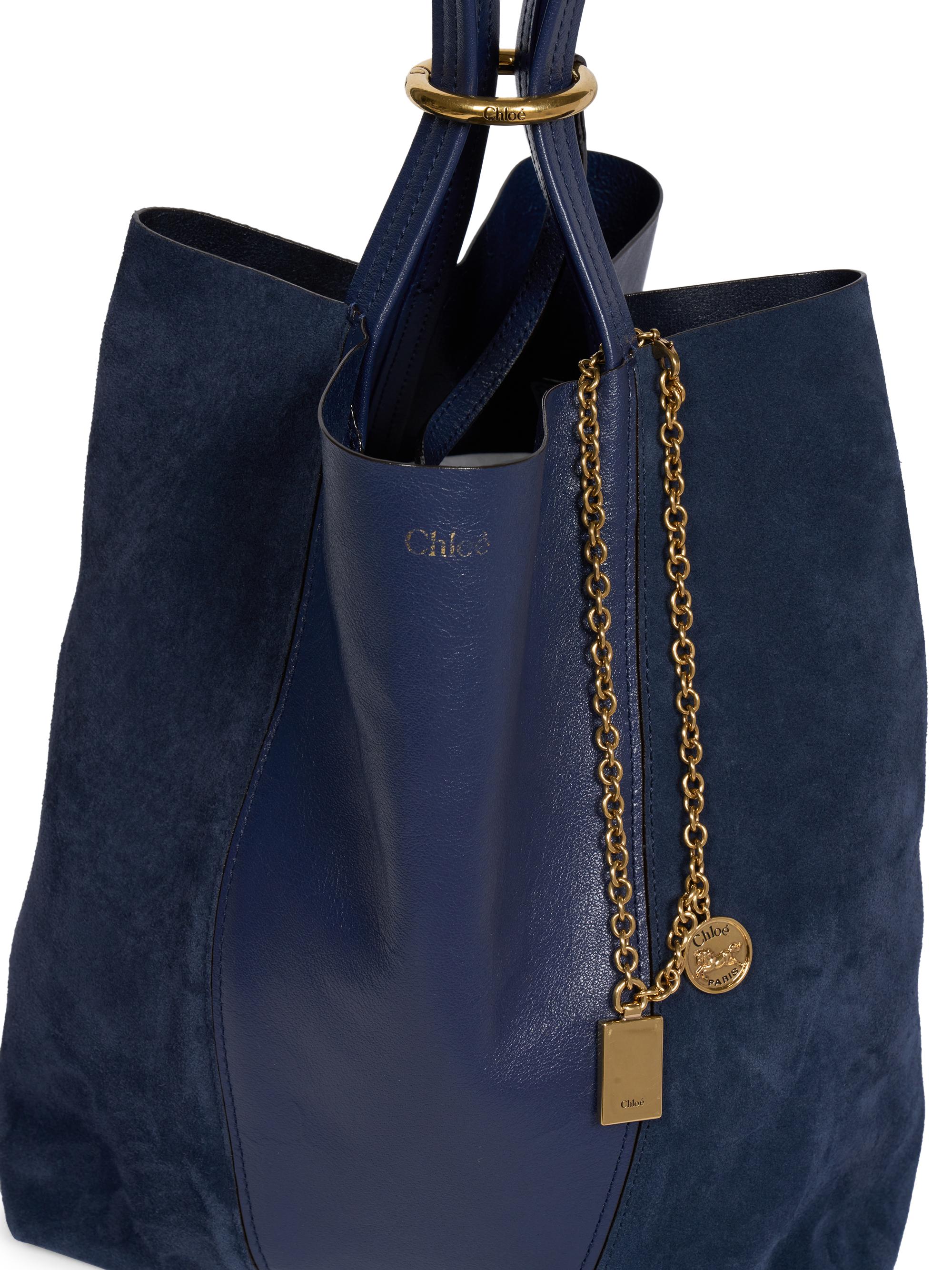 Chloé Women's Spin Leather & Suede Tote Bag - Parisian Night | Thumbnail 6