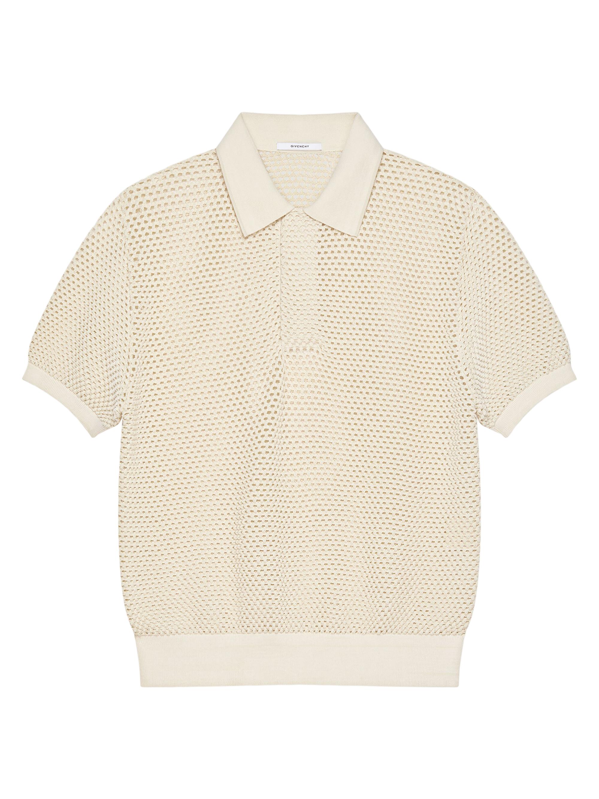 Givenchy Men's Polo Shirt in Crochet - Ecru