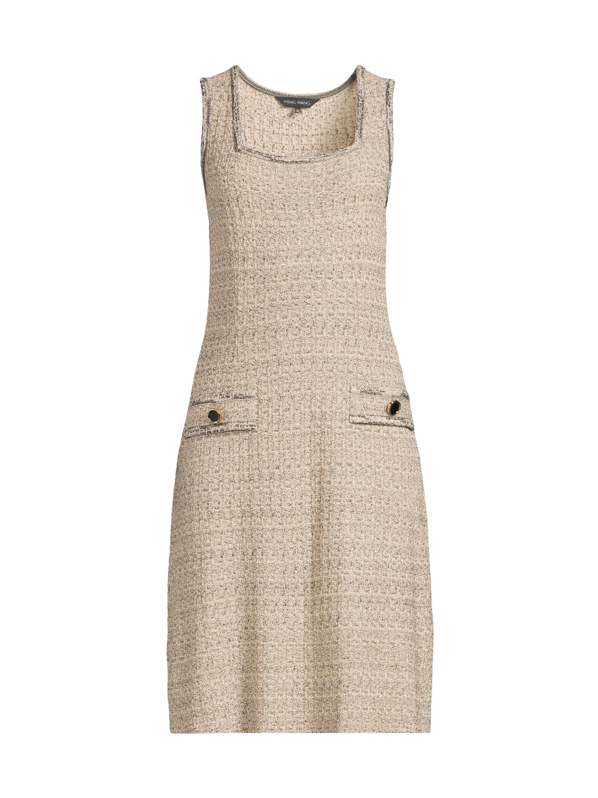 Ming Wang Women's  x Tanya Foster Shimmer Knit Tweed A-Line Dress - Gold Black