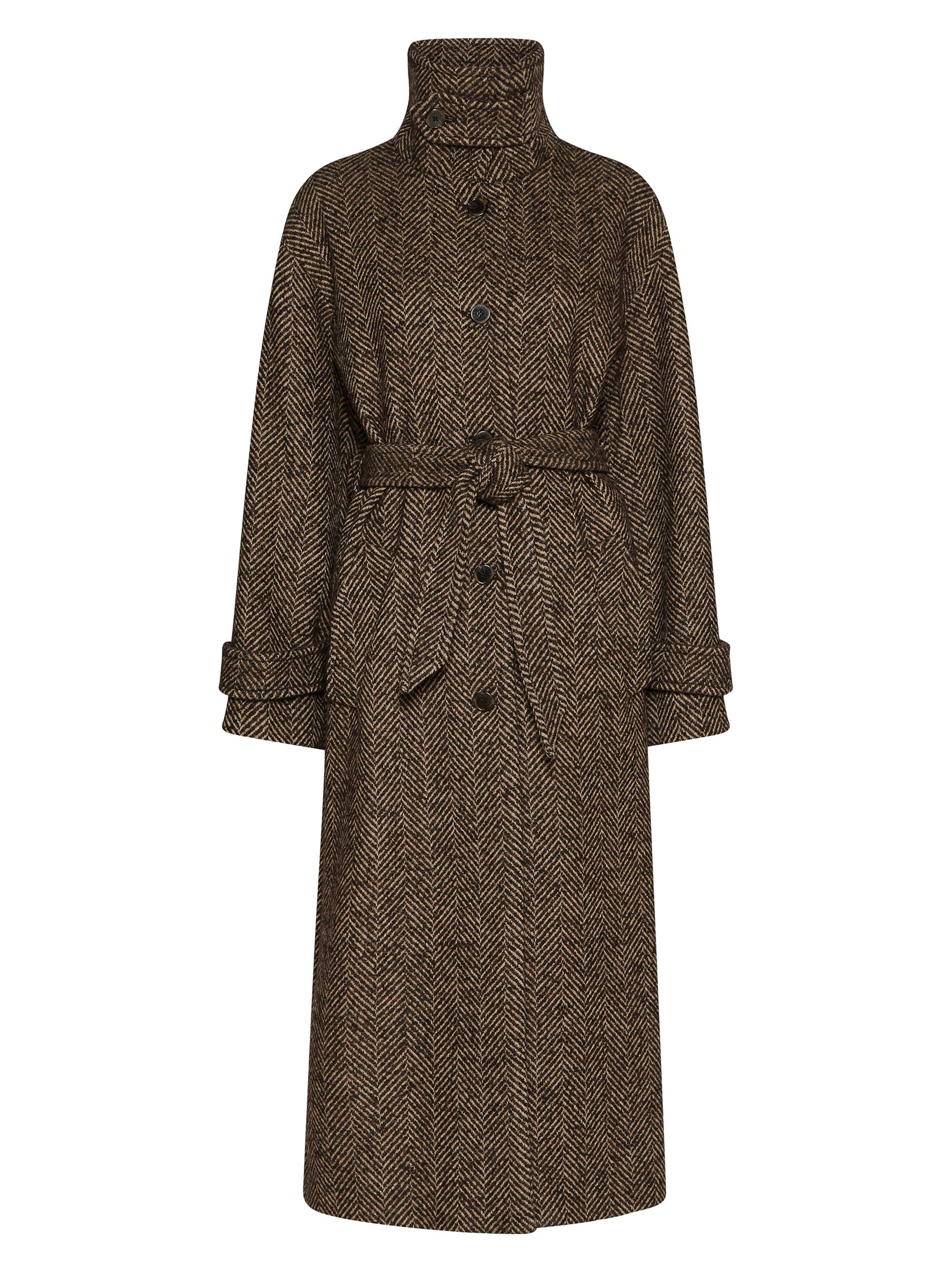 Marella Straight Fit Herringbone Wool Blend Coat | Saks Fifth Avenue