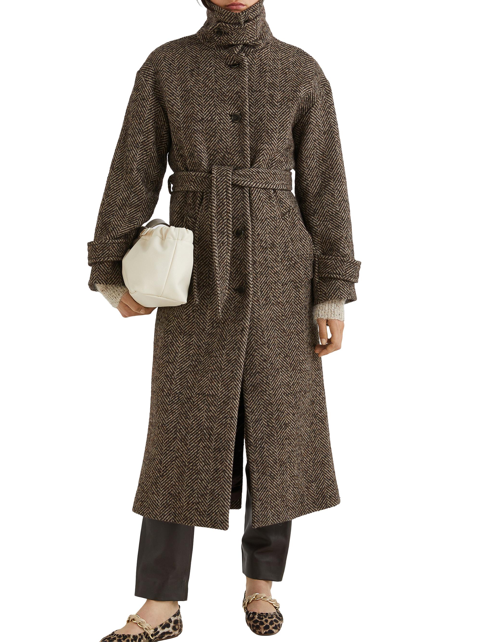 Marella Straight Fit Herringbone Wool Blend Coat | Saks Fifth Avenue