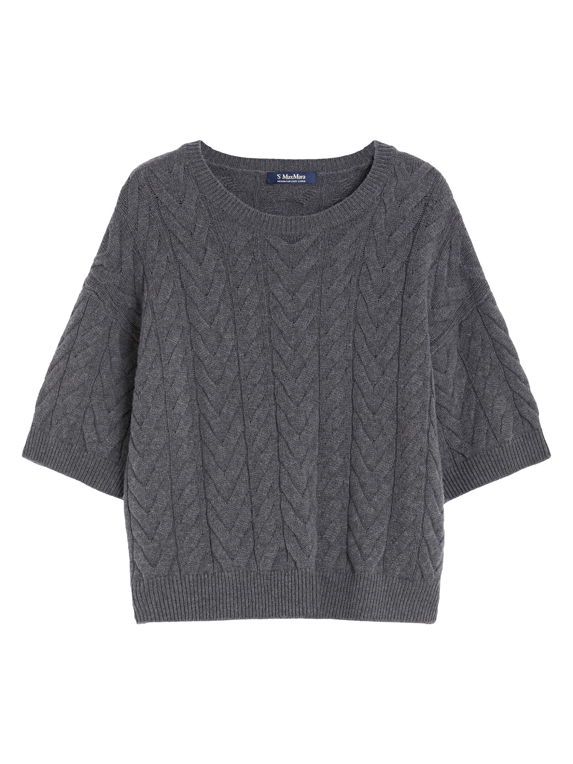 Max Mara Women's Knitted Wool Sweater - Medium Grey