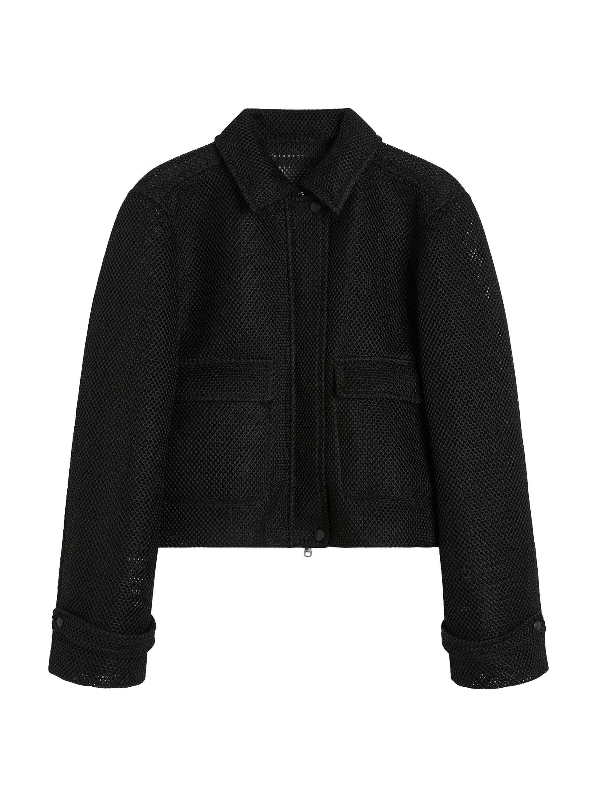 Max Mara Women's Boxy Jacket in Technical Mesh - Black