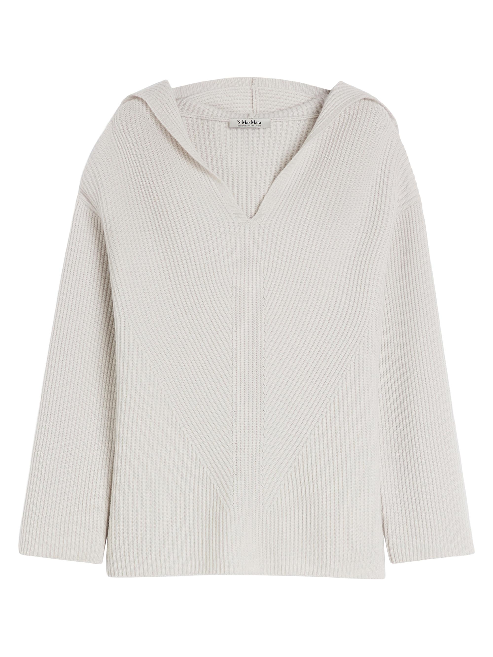 Max Mara Women's Rib Knit Wool Sweatshirt - White