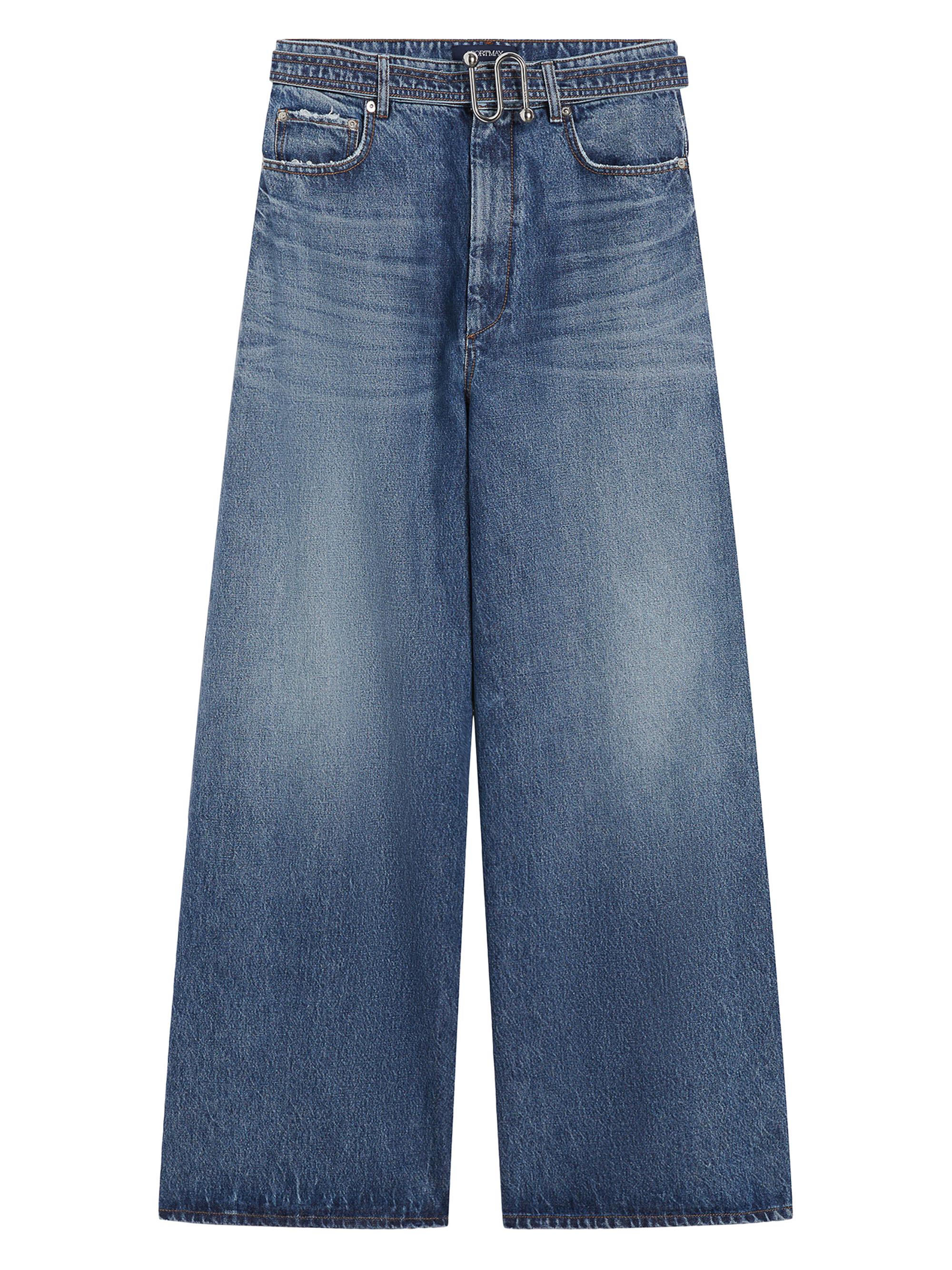 Maje Wide-Leg Jeans with Chain-Link Belt | Saks Fifth Avenue