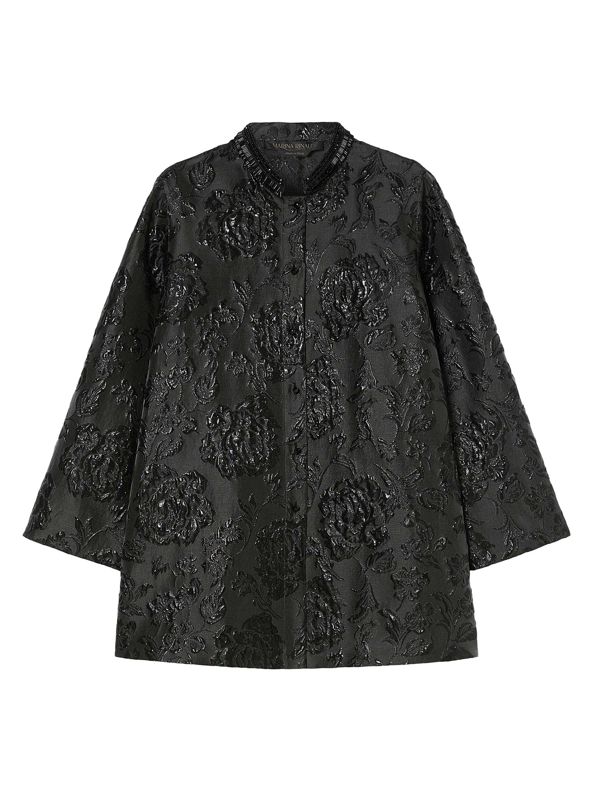 Marina Rinaldi Women's Jacquard Tunic with Embroidery Jacket - Black