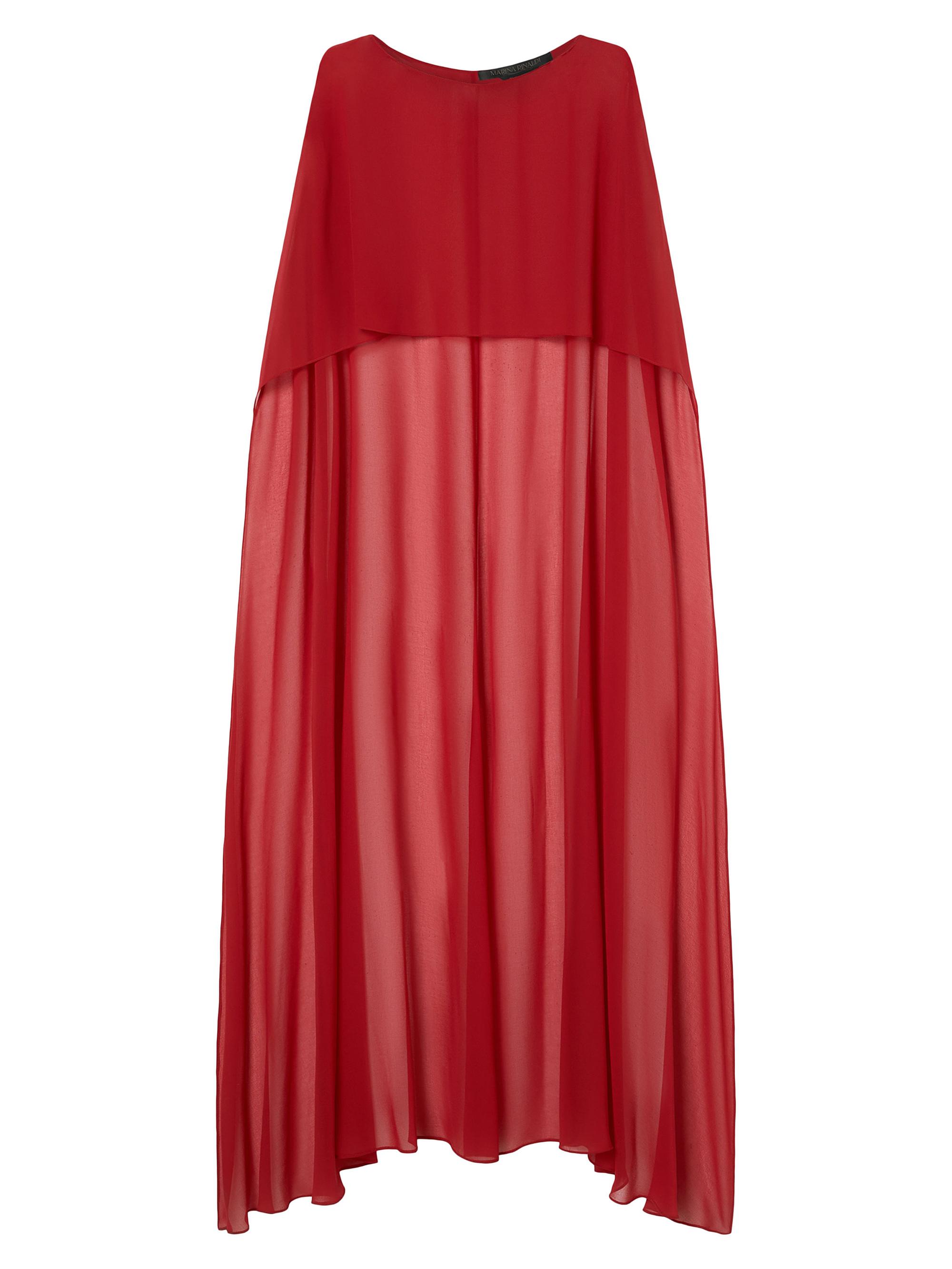 Marina Rinaldi Women's Asymmetrical Georgette Cape - Red